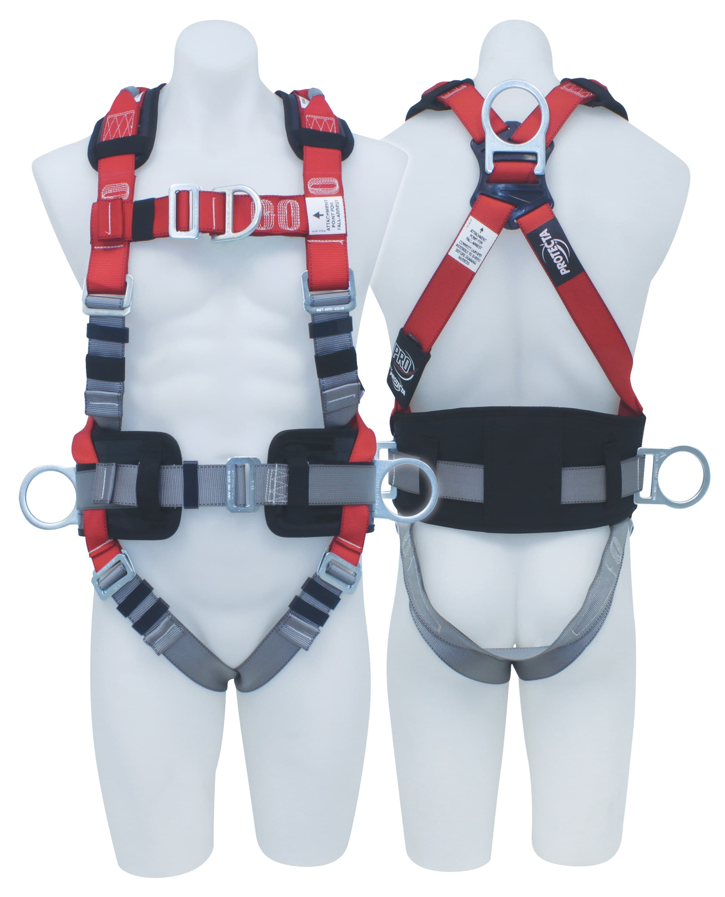 3M™ PROTECTA® PRO All Purpose Harness AB124L, Red and Grey, Large, 1 EA/Case