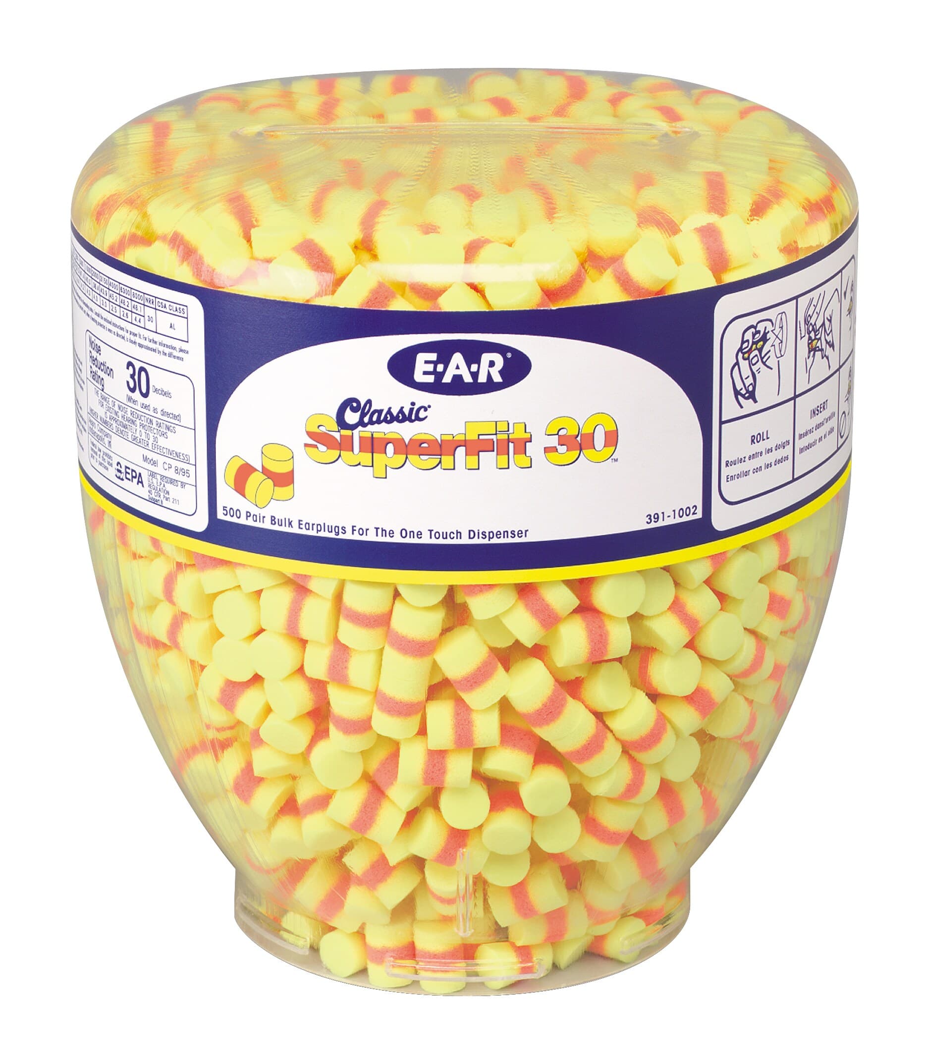 3M™ E-A-R™ Classic™ Superfit 30™ One Touch™ Refill, Uncorded Earplugs 391-1009