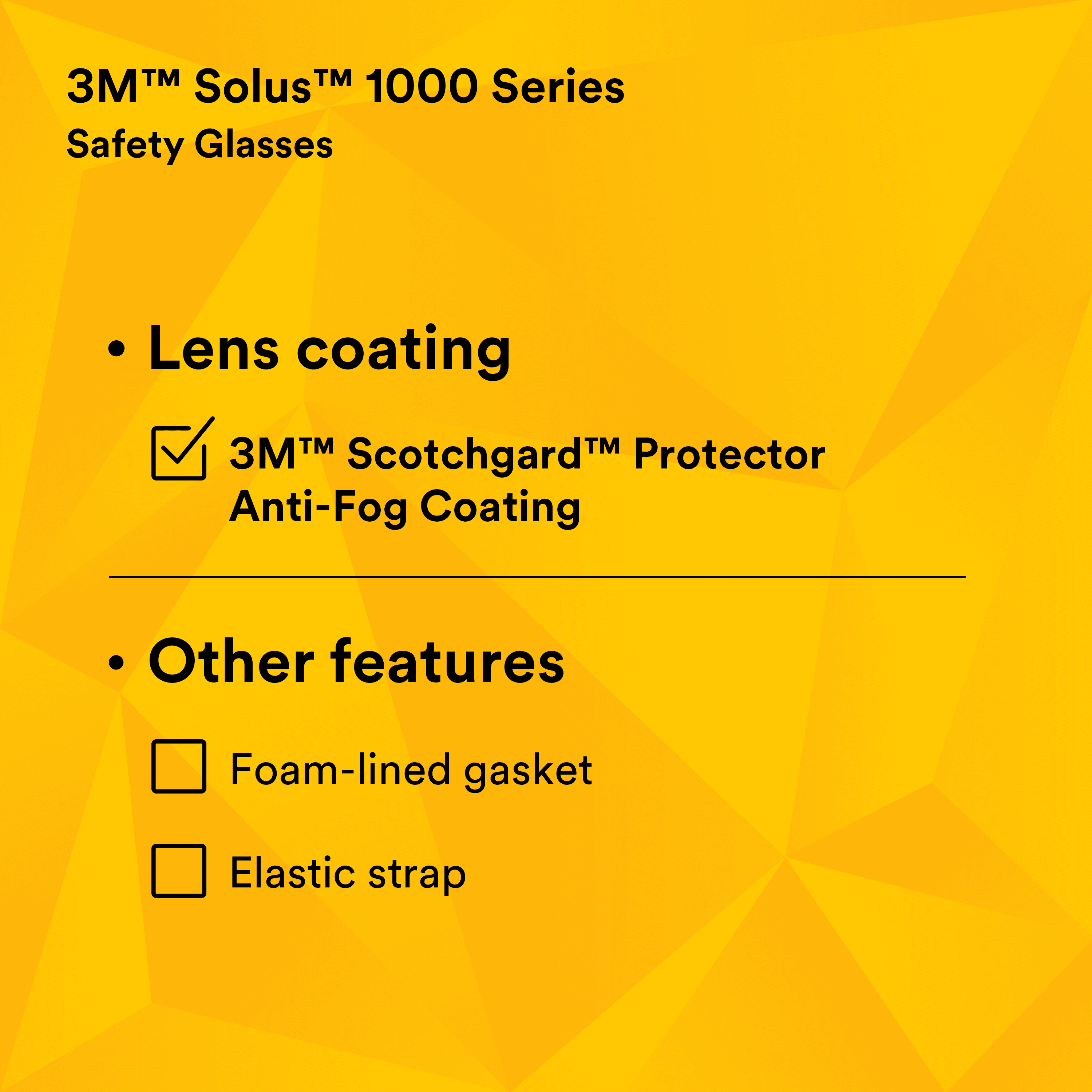 3M™ Solus™ 1000-Series Glasses S1103SGAF, Black/Blue, Amber Scotchgard™
Anti-Fog Lens_5