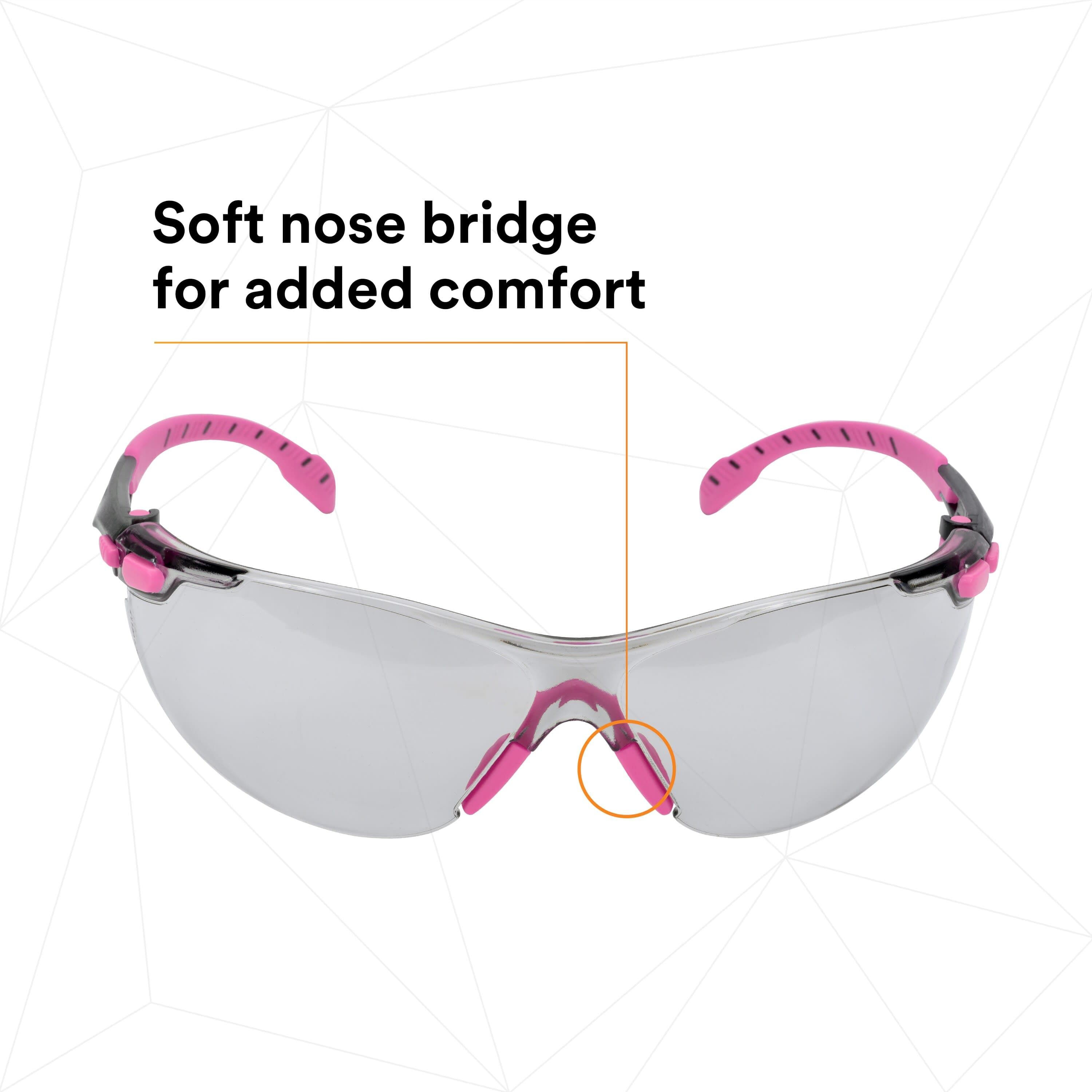 3M™ Solus™ 1000-Series Safety Glasses S1407SGAF, Pink/Black, I/O Gray
Scotchgard™ Anti-fog Lens_3