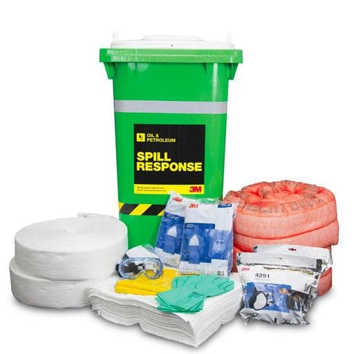 3M™ Oil & Petroleum Sorbent Spill Kit Wheelie Bin - 190L, OSRK-190