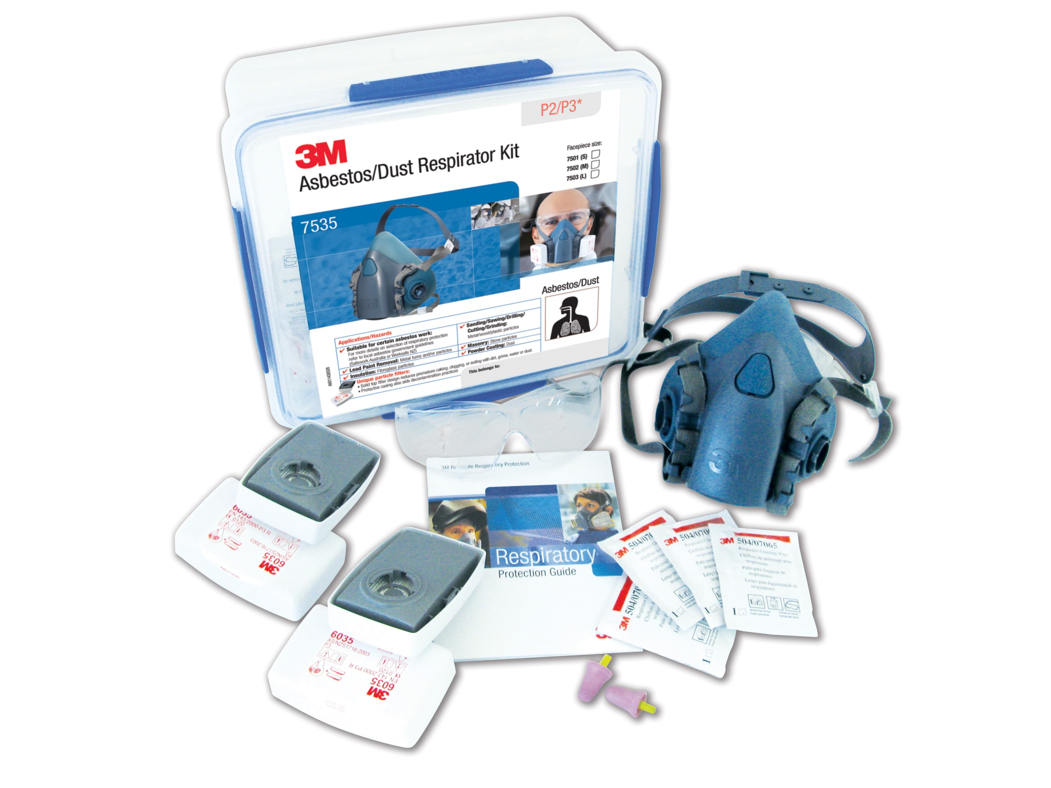 3M™ Asbestos/Dust Respirator Kit 7535, P2/P3, Small_1