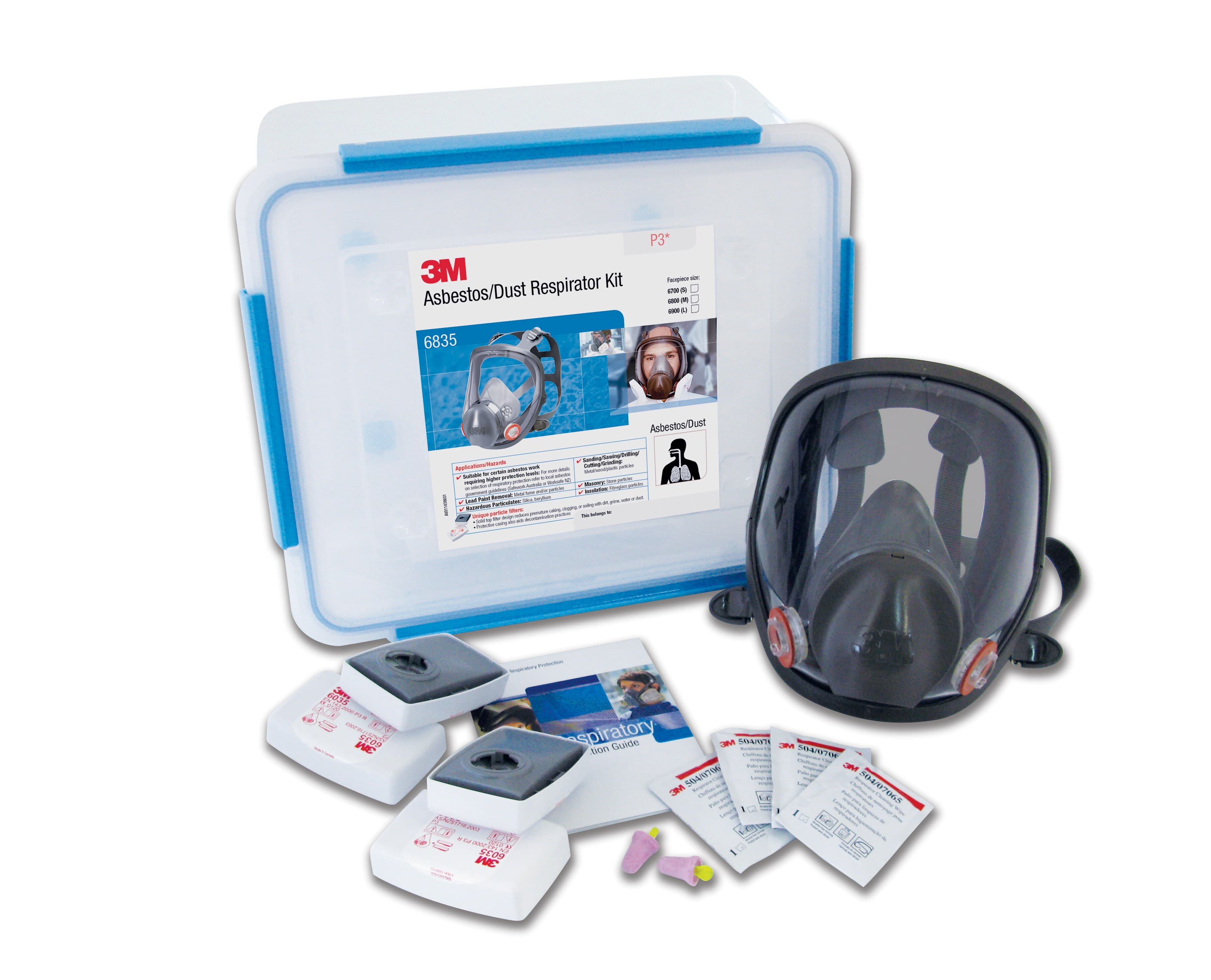 3M™ Asbestos/Dust Respirator Kit 6835, P3, Medium, 1 Kit/Carton