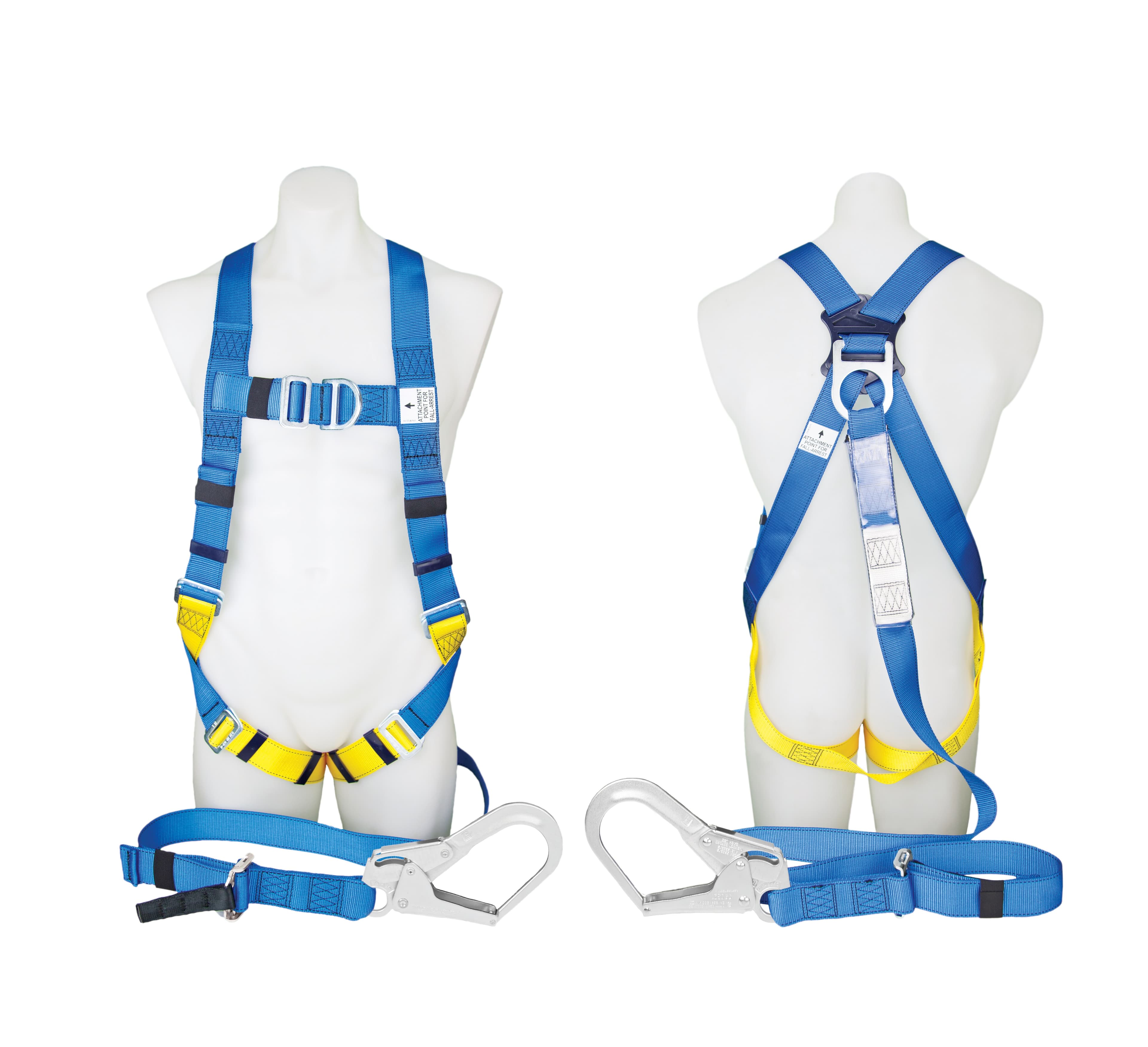 3M™ PROTECTA® FIRST Industrial Harness with Lanyard and Scaff Hook 1390064A, Blue and Yellow, Medium, 1 EA/Case