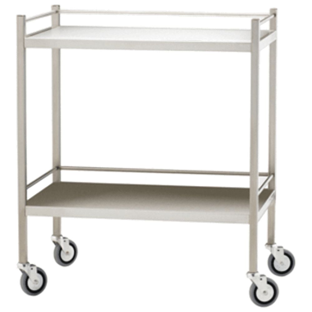 Aero Healthcare Large Stainless Steel Trolley with Rails 110 x 50 x 97cm