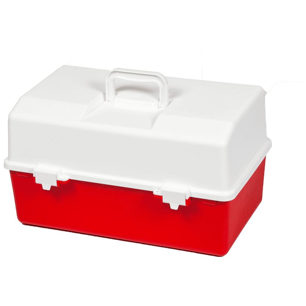 Aero Healthcare AEROCASE Red and White Plastic Tacklebox with 6 Trays 30 x 46.5 x 25.4cm