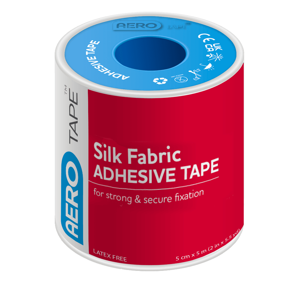 Aero Healthcare AEROTAPE Silk Fabric Adhesive Tape 5cm x 5M