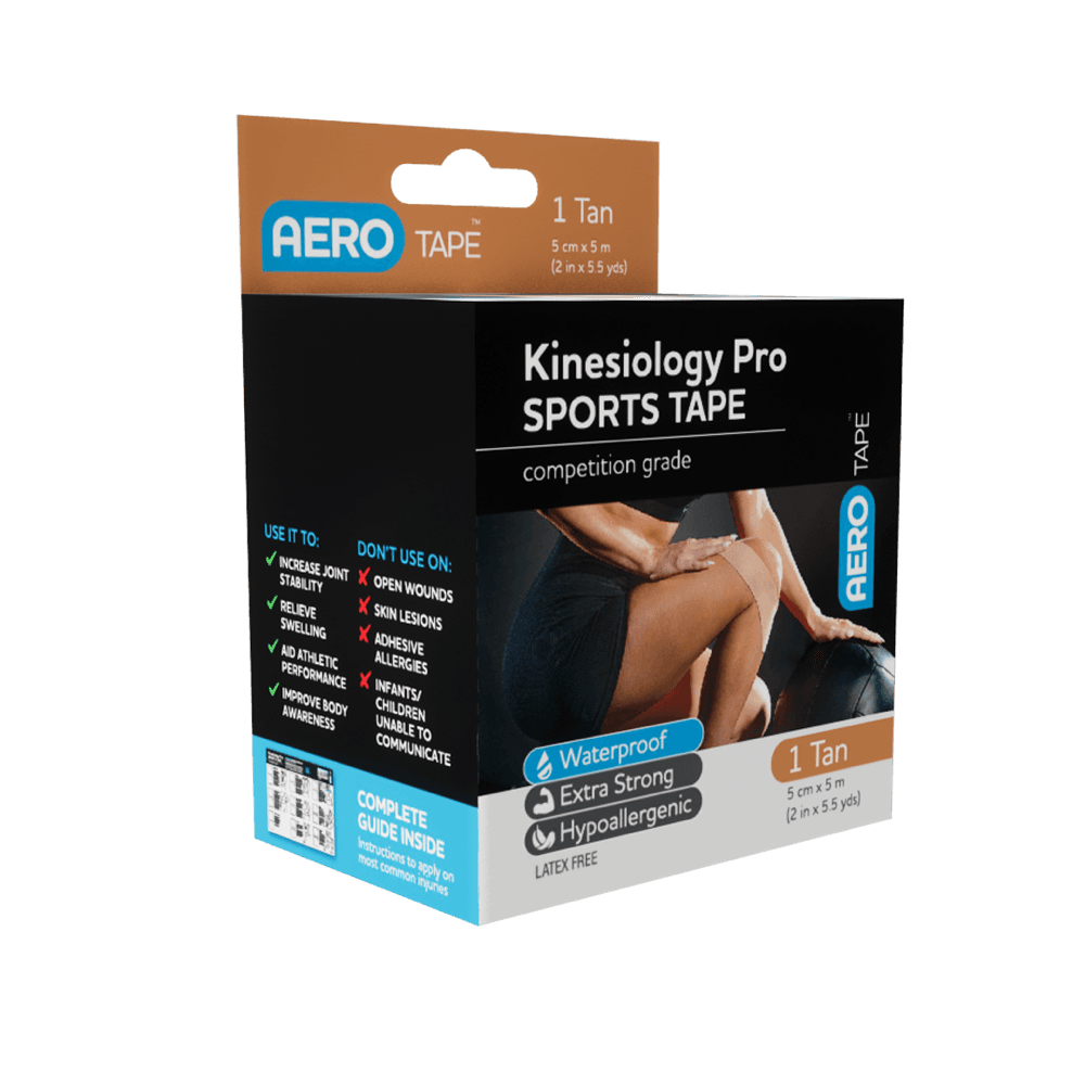 Aero Healthcare AEROTAPE Tan Kinesiology Pro Sports Tape 5cm x 5m