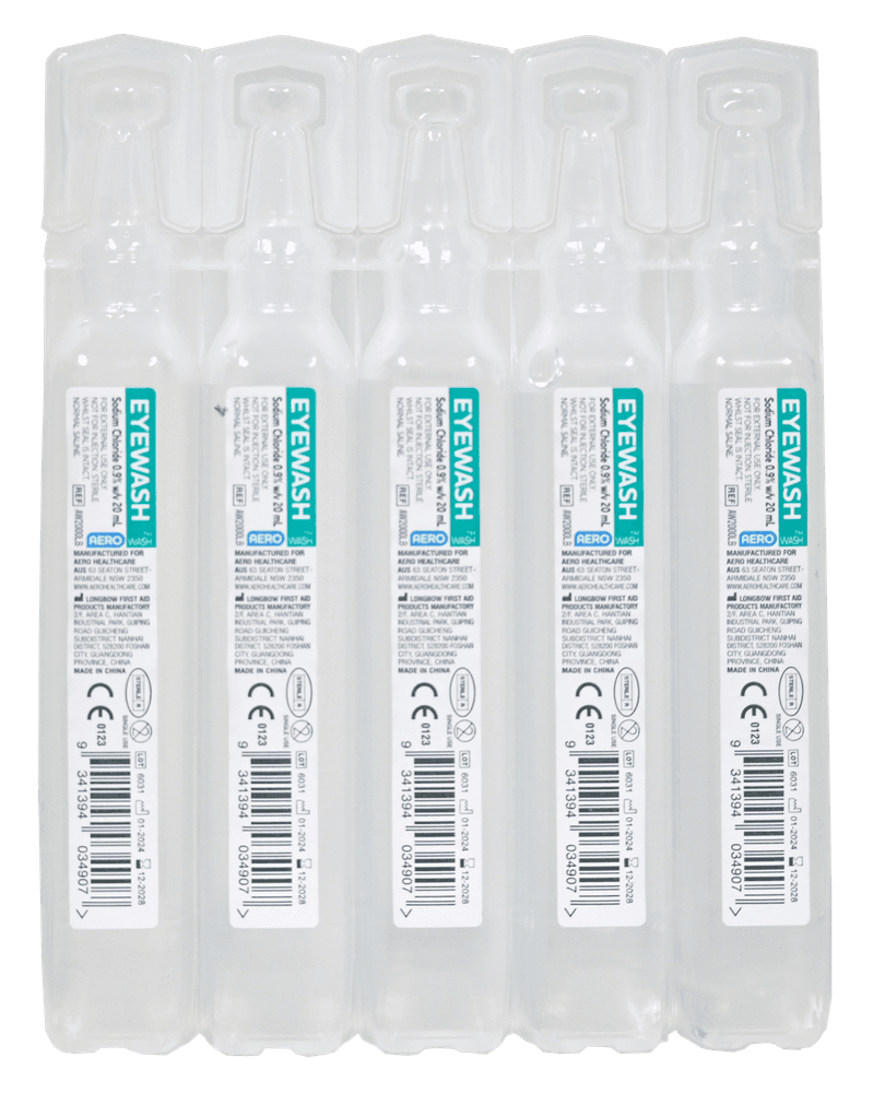 Aero Healthcare AEROWASH Sodium Chloride Eyewash Ampoule 20ml Carton / 250