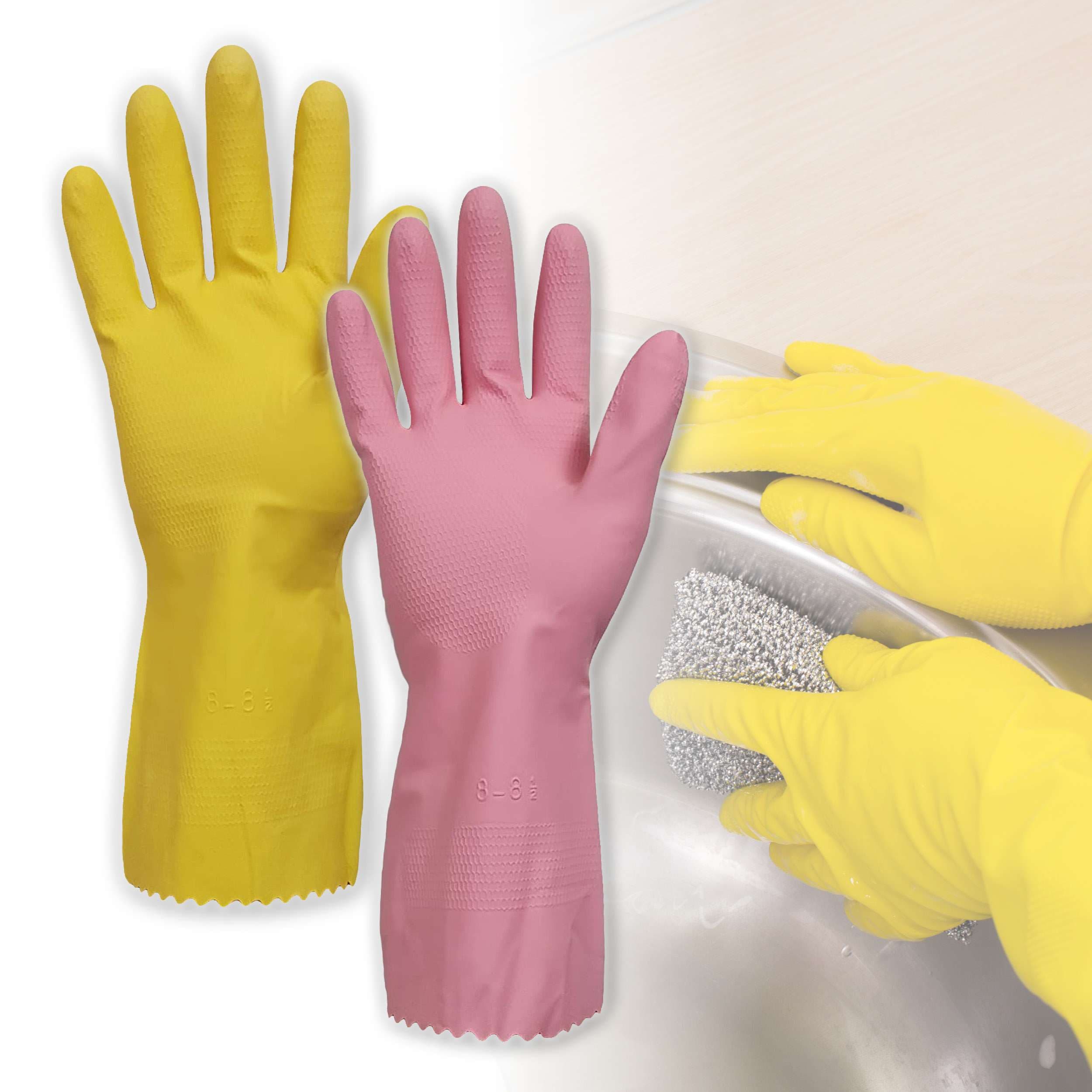 Bastion Flocklined  Rubber  Gloves