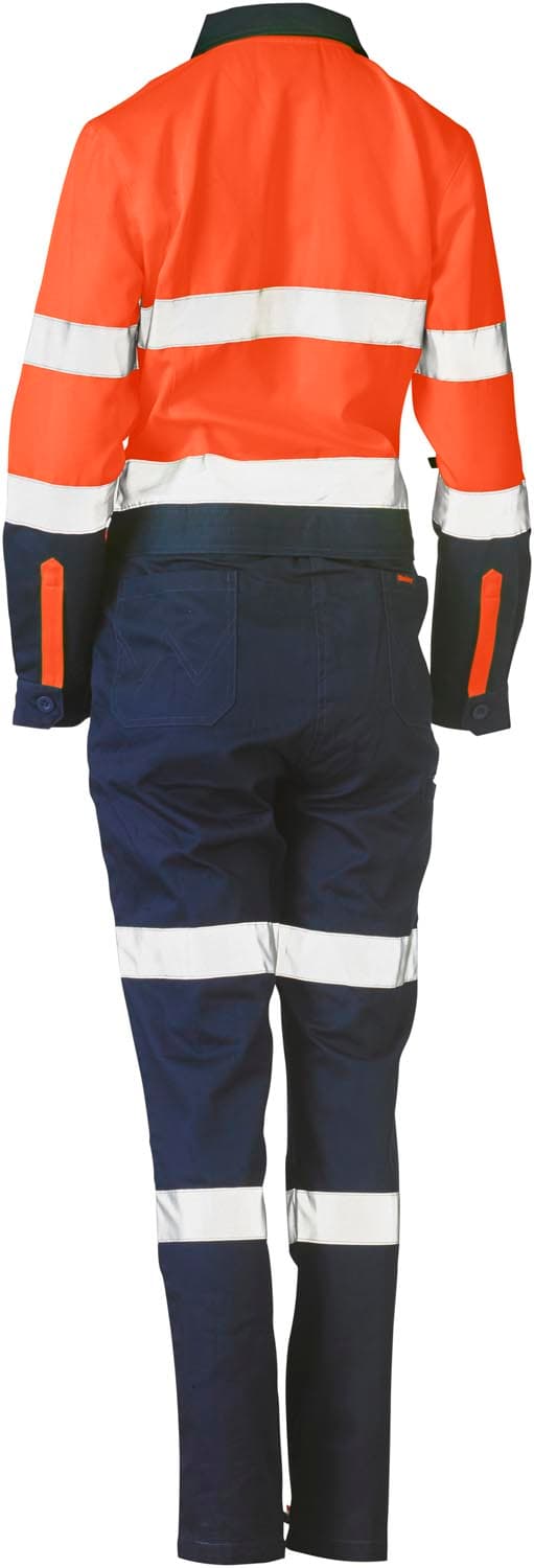 Bisley Women's Taped Hi Vis Cotton Drill Coverall_4