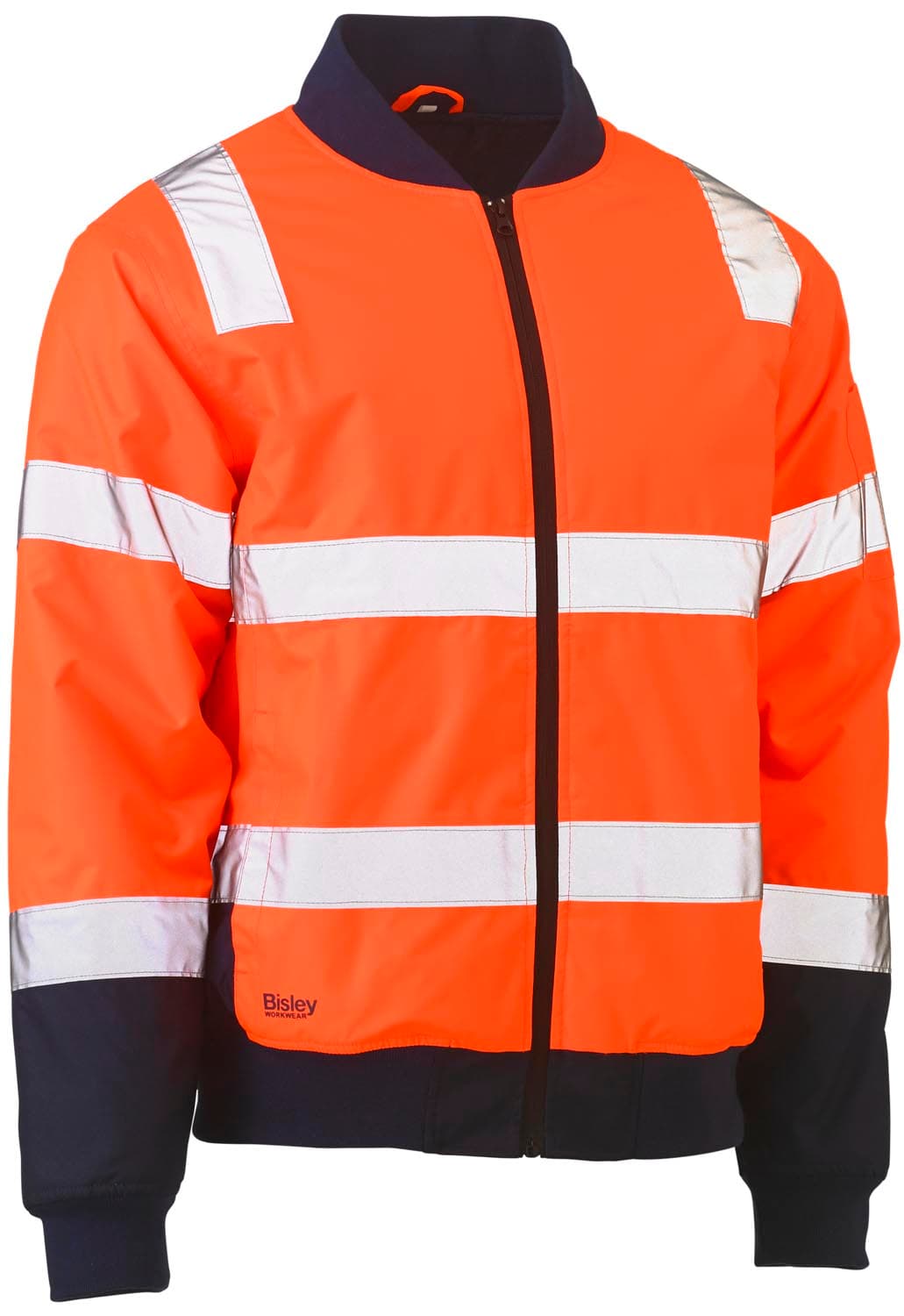 Bisley Taped Two Tone Hi Vis Bomber Jacket with Padded Lining_6