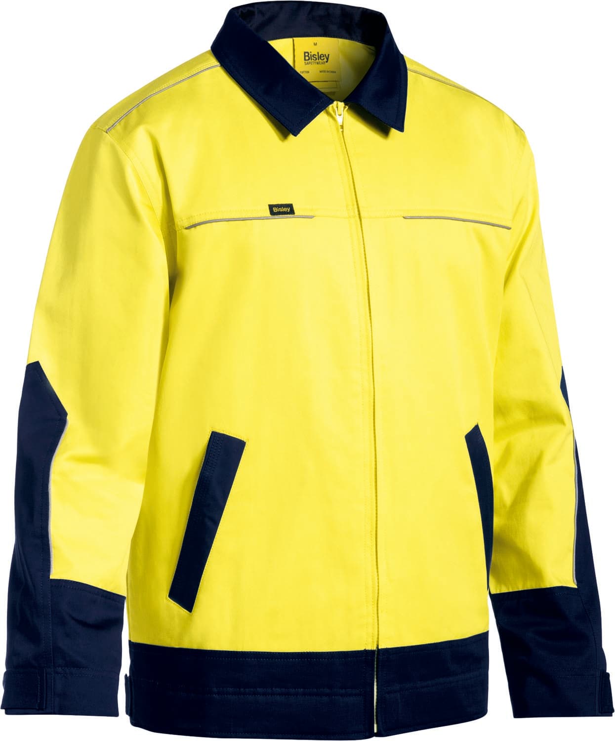 Bisley Hi Vis Drill Jacket with Liquid Repellent Finish