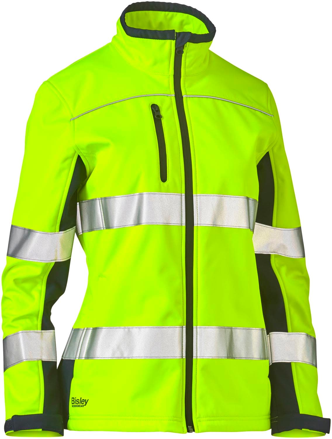 Bisley Women's Taped Two Tone Hi Vis Soft Shell Jacket_2