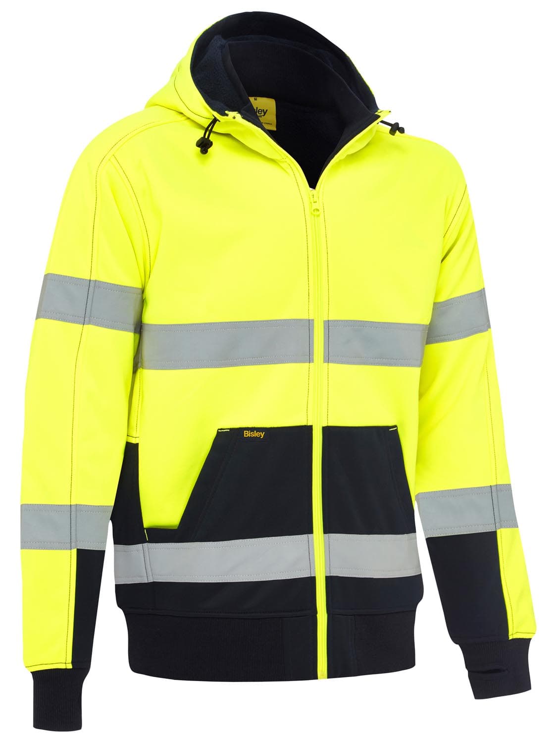 Bisley Taped Hi Vis Zip Fleece Hoodie with Sherpa Lining_1