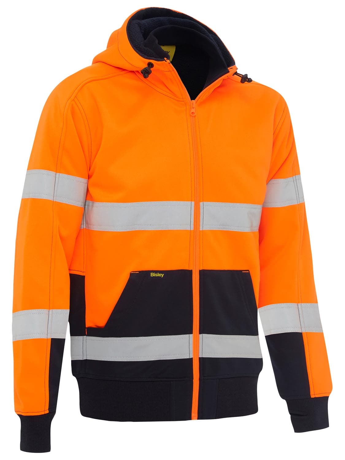 Bisley Taped Hi Vis Zip Fleece Hoodie with Sherpa Lining_3