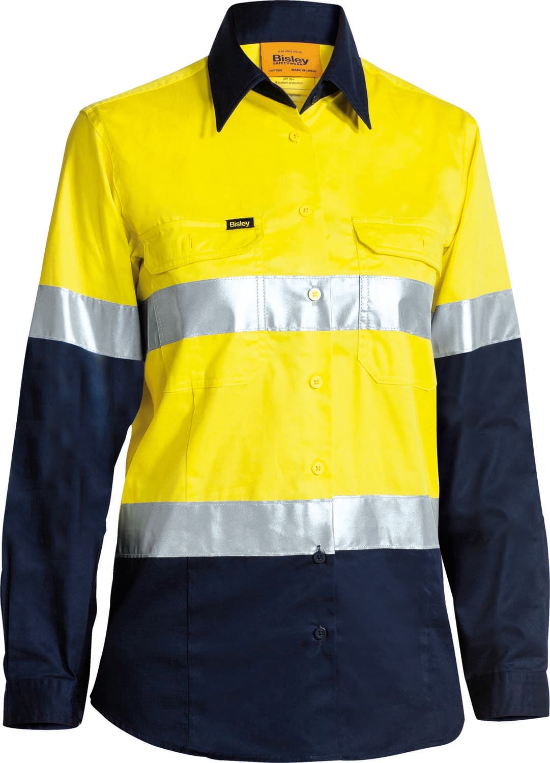 Bisley Women's Taped Hi Vis Cool Lightweight Drill Shirt_0