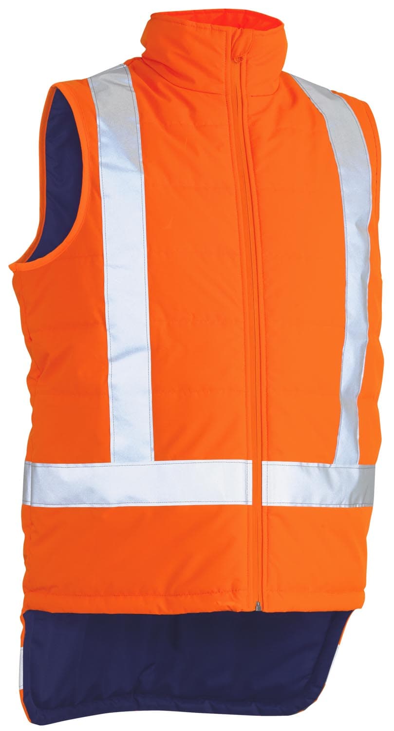 Bisley Taped Hi Vis Puffer Vest with X Back_1