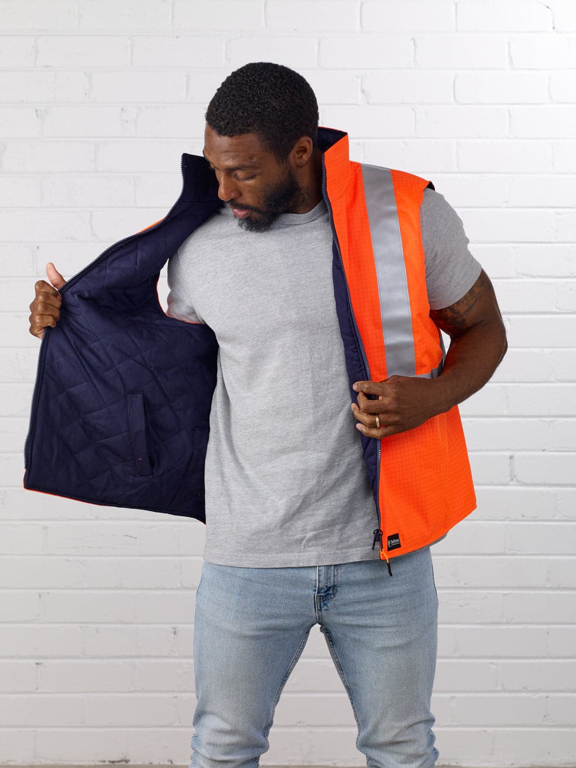 Brahma Platinum Vest Flame Retardant & Anti-Static (Orange/Navy)_3