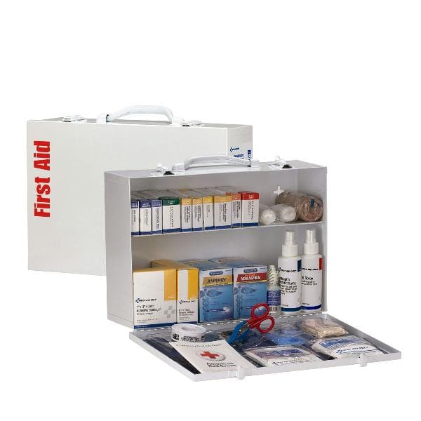 2 Shelf First Aid ANSI 2015 Class A+ Metal Cabinet, with Meds, Custom Logo_4