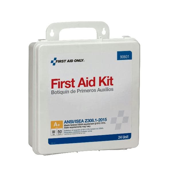 24 Unit First Aid Kit, ANSI 2015 Class A+, Plastic Case