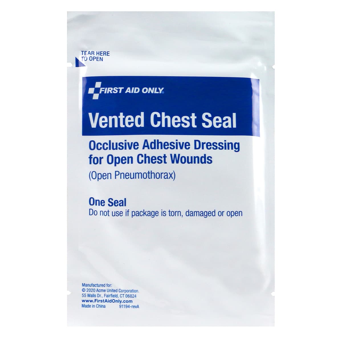 Chest Seal, Vented, Single