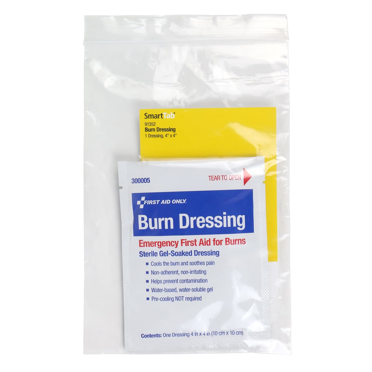 First Aid Only SC Refill 4"x4" Burn Dressing, 1/Bag