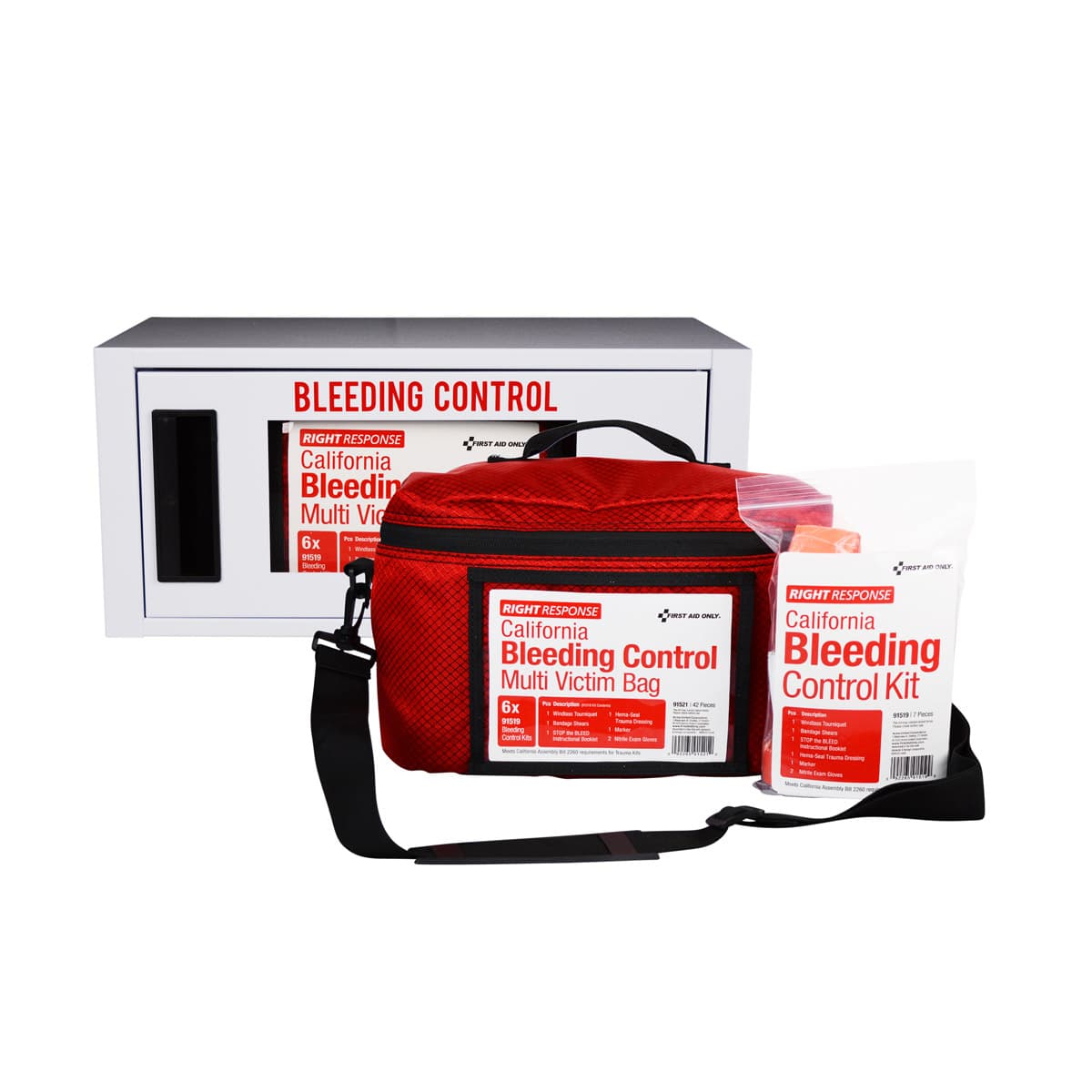 Bleed Control Kits, Plastic Bag, Tote and Cabinet without Alarm, California Regulation