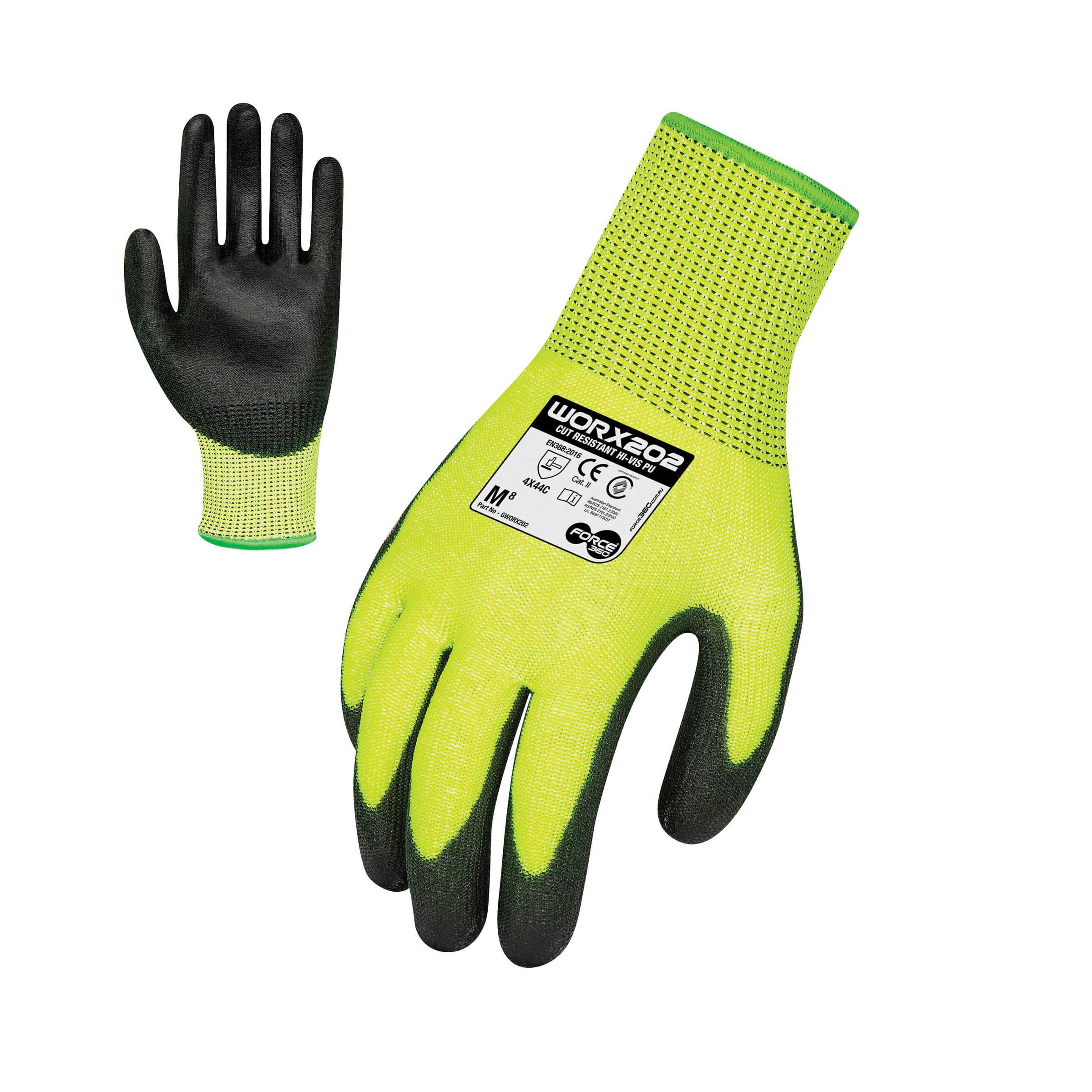 Force360 Worx Cut 5 PU Hi Vis Glove