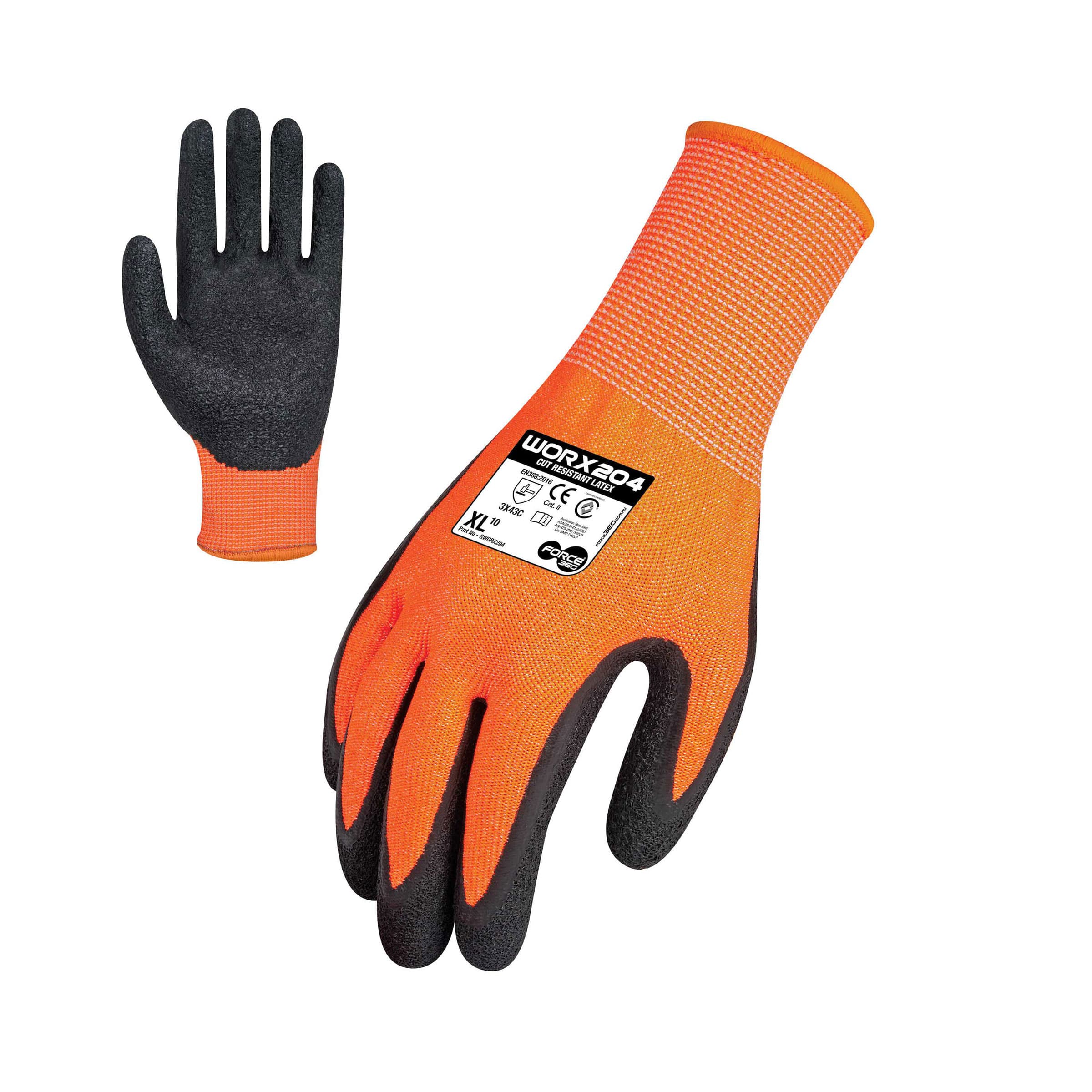 Force360 Worx Cut 5 Hi-Vis Latex Gloves