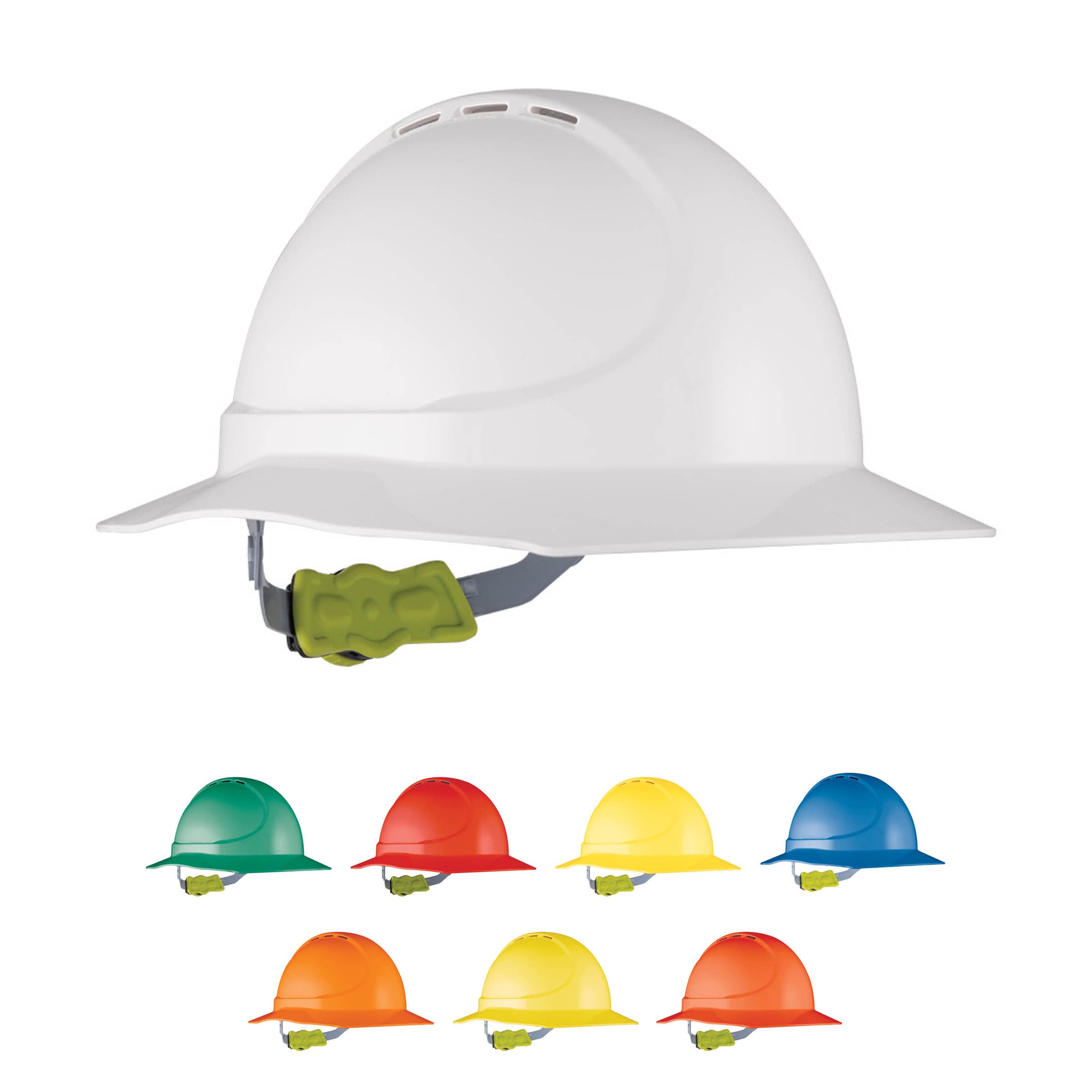 Force360 GT11 ABS Vented Broad Brim Hard Hat With Ratchet Harness, Type1_2