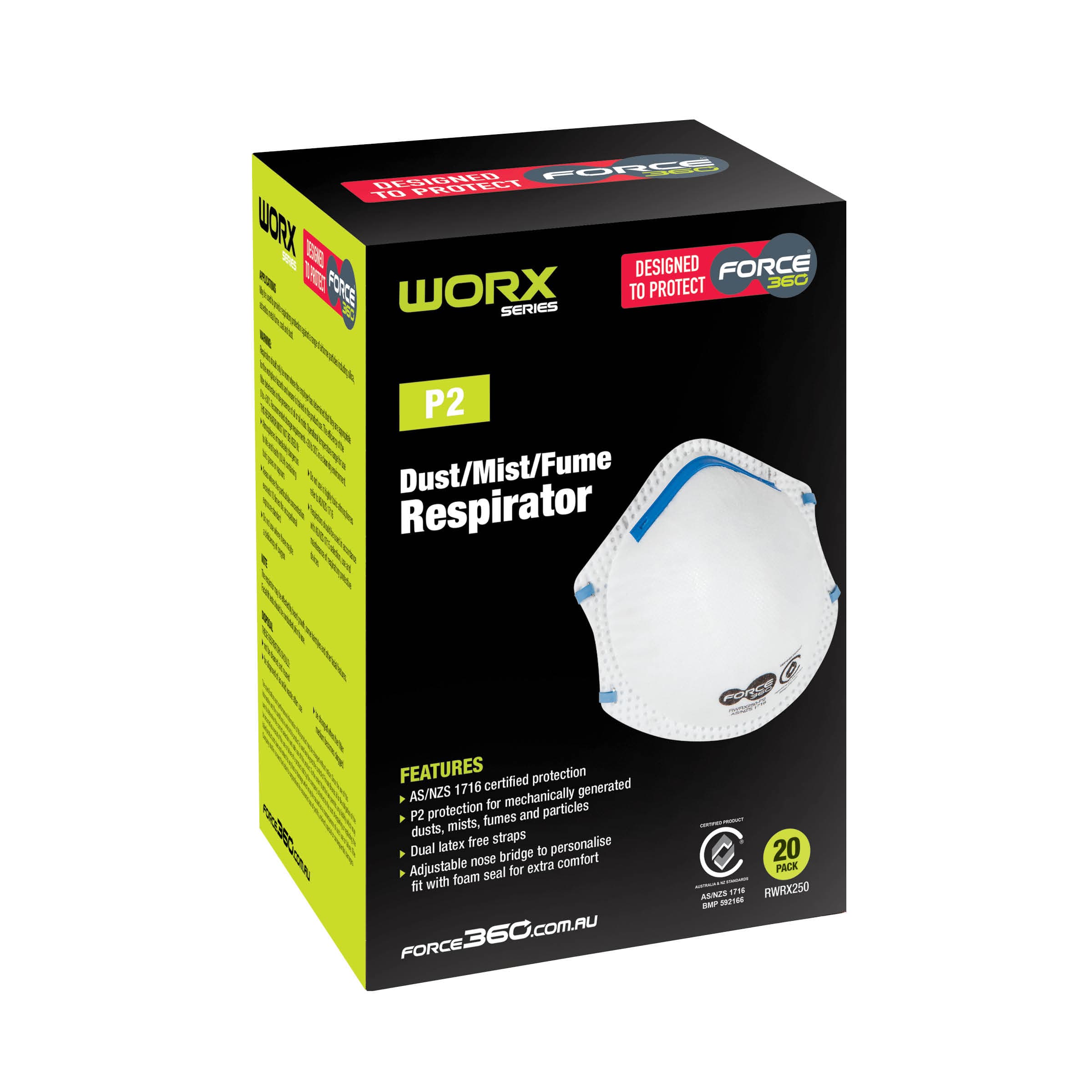 Force360 P2 Disposable Respirator (20 Per Box)_1