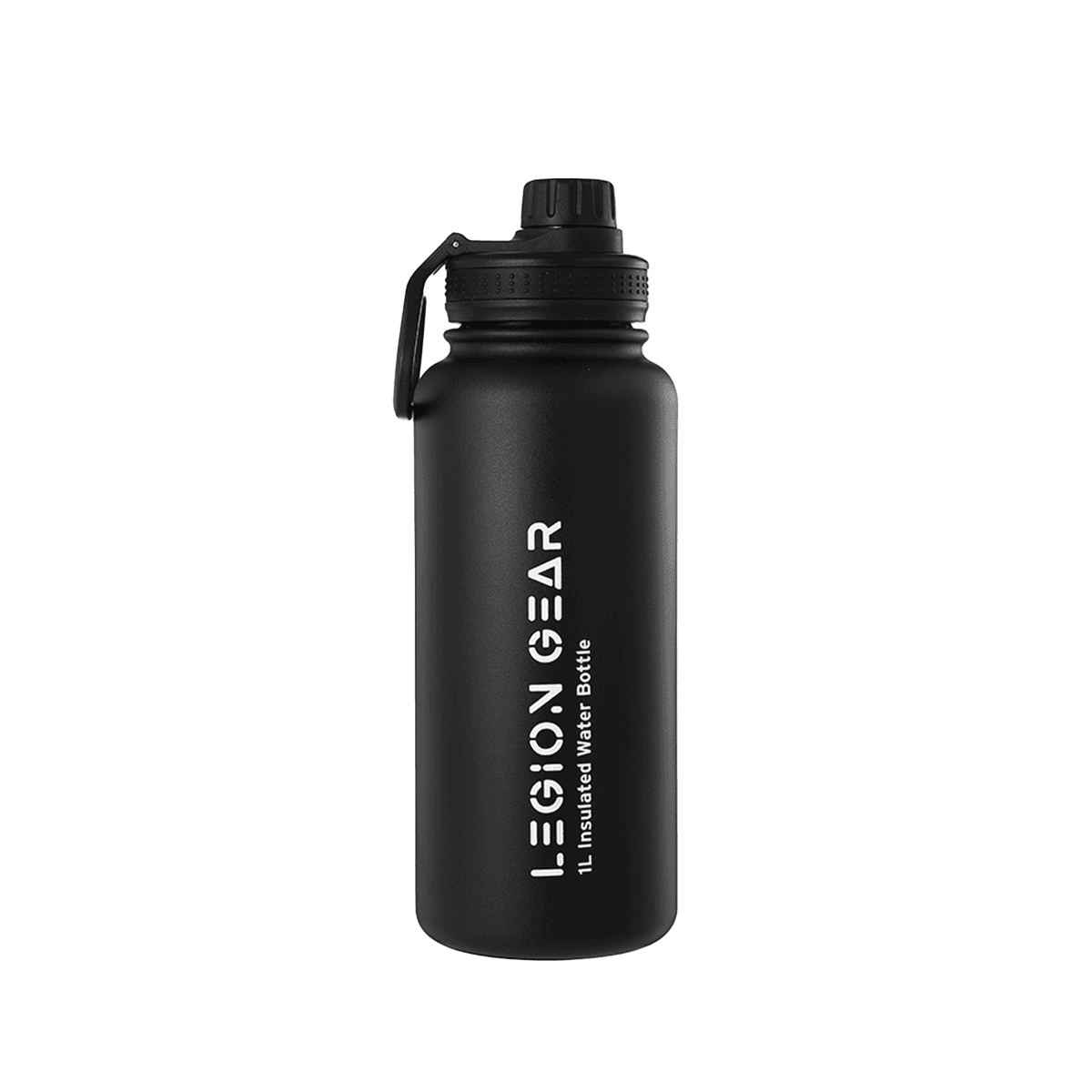 Legion Gear Stainless Steel Double Wall Vacuum Sealed Water Bottle - 1L Black