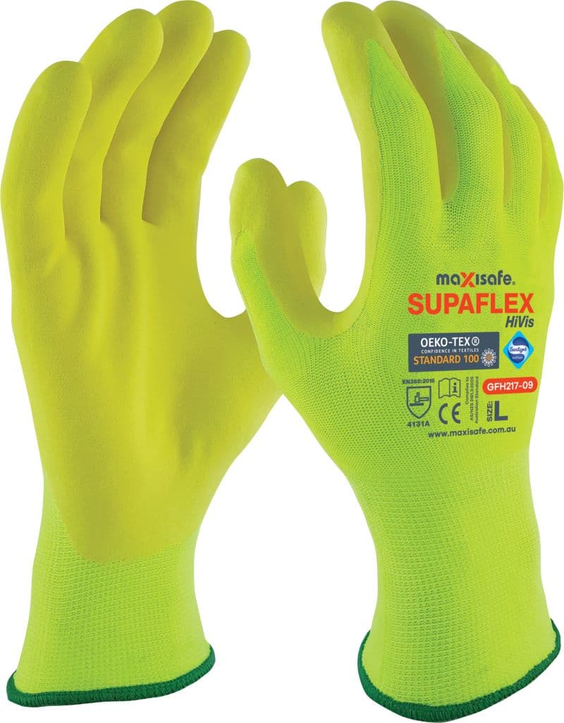 Maxisafe Supaflex Hi-Vis Yellow Glove