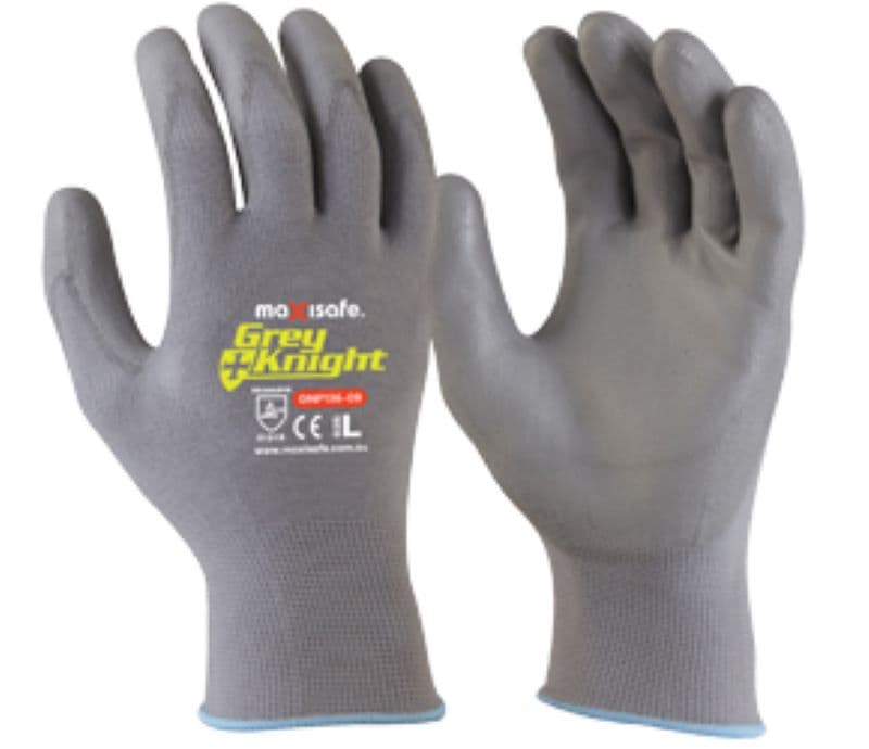 Maxisafe Grey Knight Pu Coated Nylon Glove