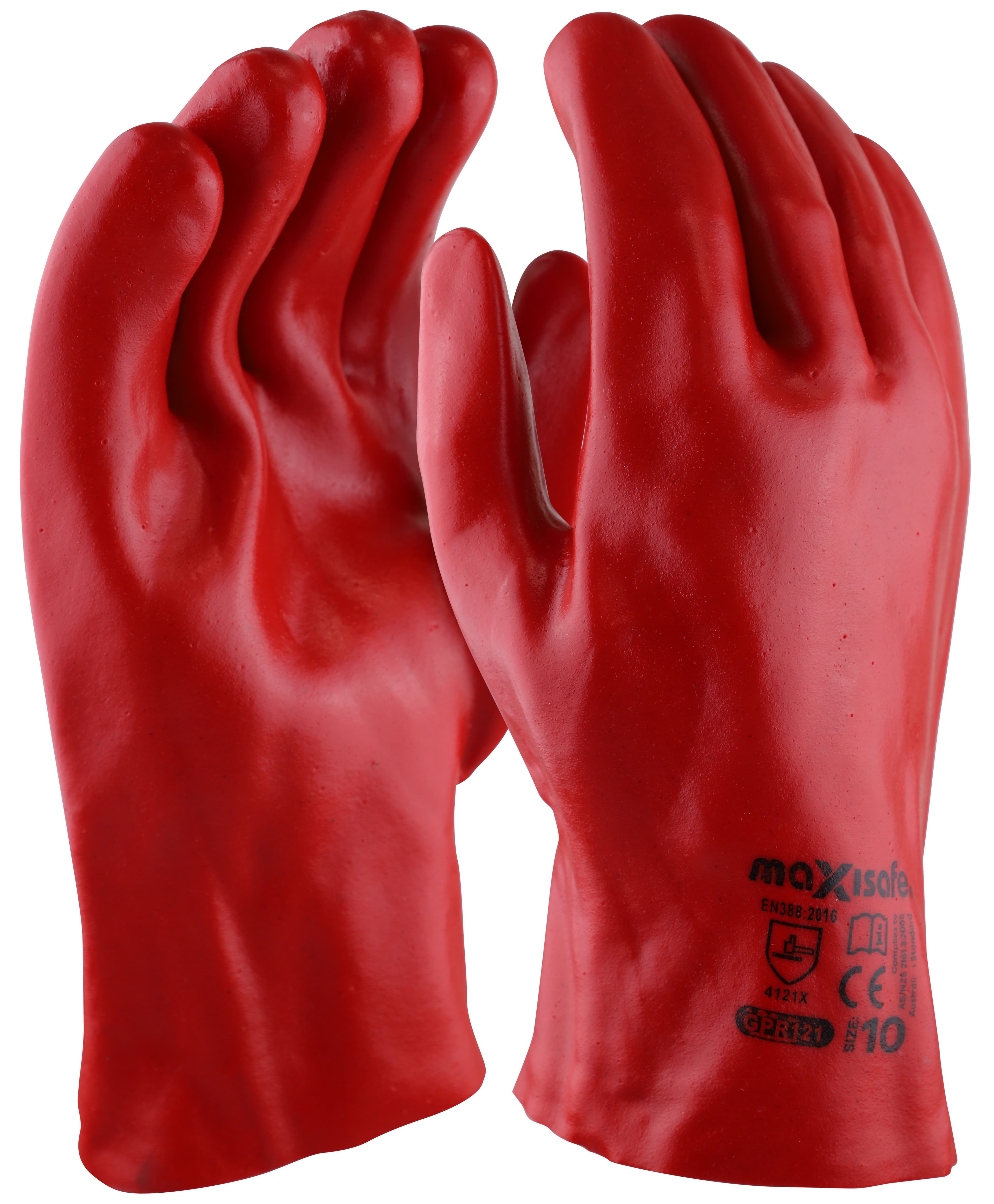 Maxisafe Red Pvc Gauntlet - 27Cm