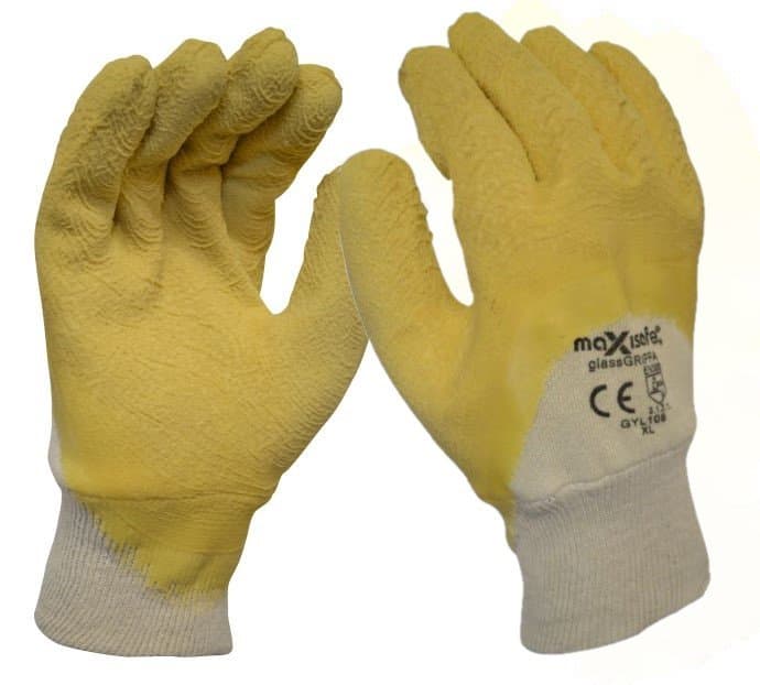 Maxisafe Premium Yellow Latex Coated Glass Gripper Glove