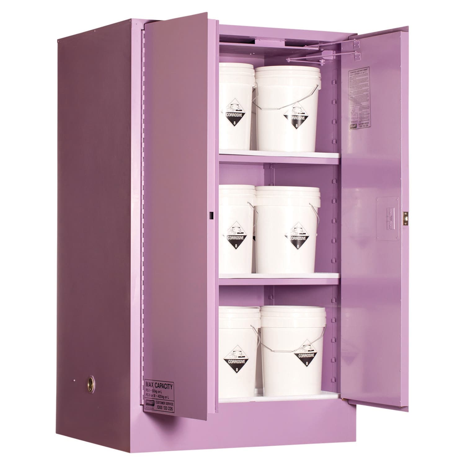 Pratt Corrosive Substance Storage Cabinet: Metal - 425L - 2 Doors - 3 Shelves_1