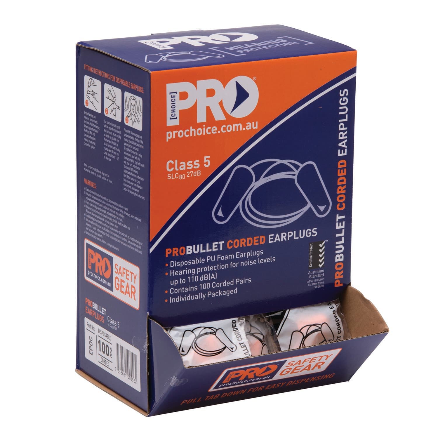 Pro Choice Probullet Disposable Earplugs Corded_2