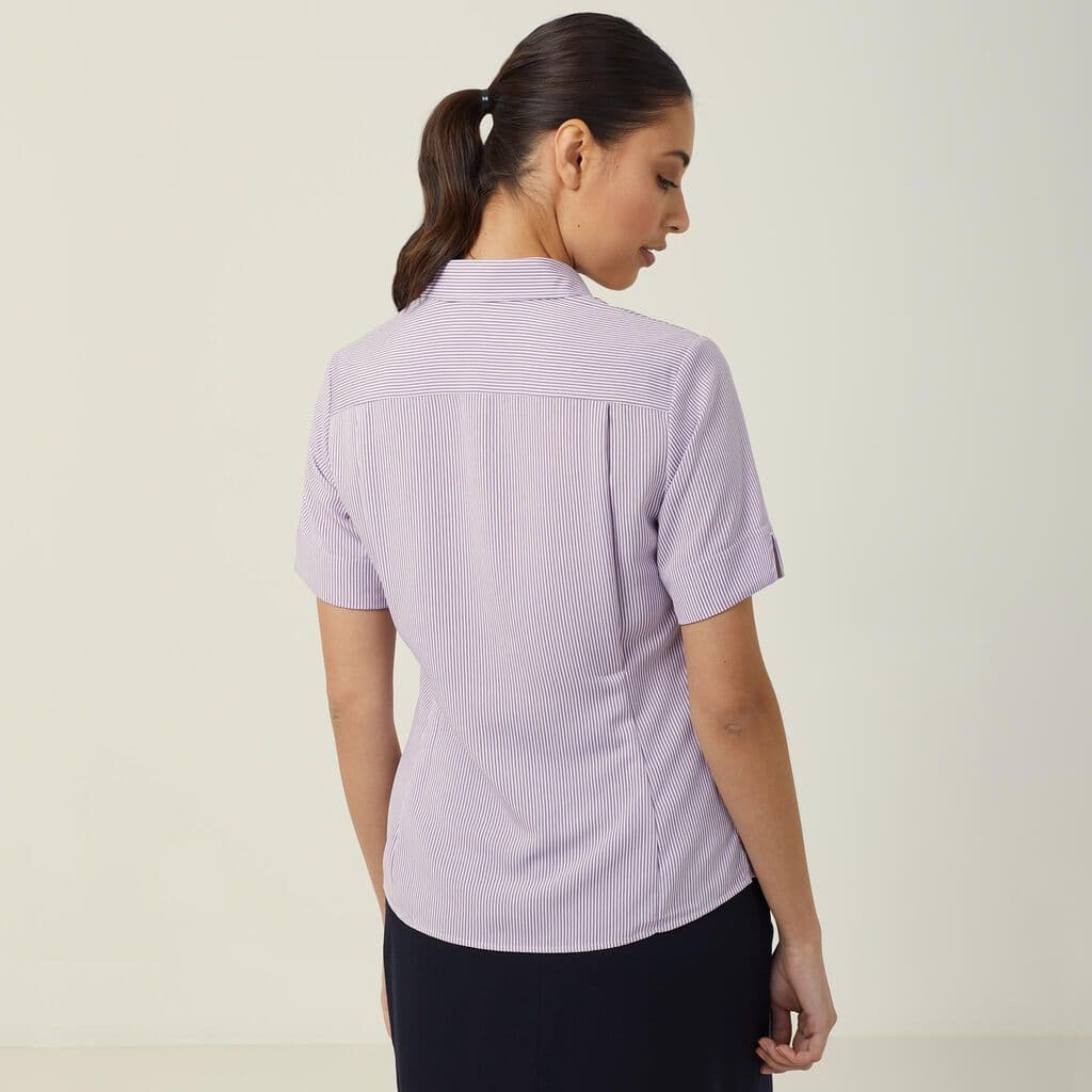 NNT Short Sleeve Action Back Shirt CAT4AB (Violet/White)_2