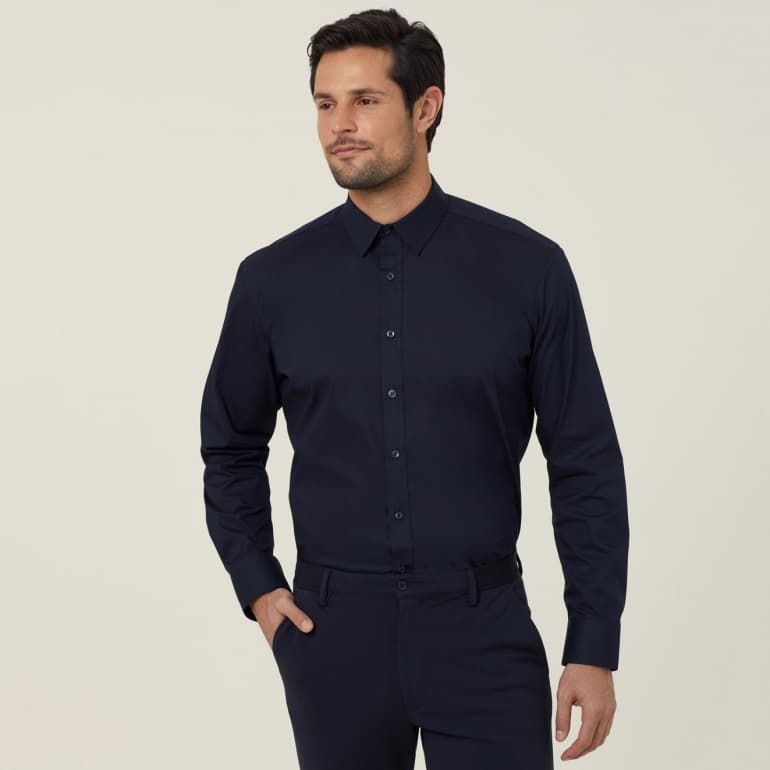 NNT Mens Avignon Long Sleeve Shirt CATJDD (Navy)