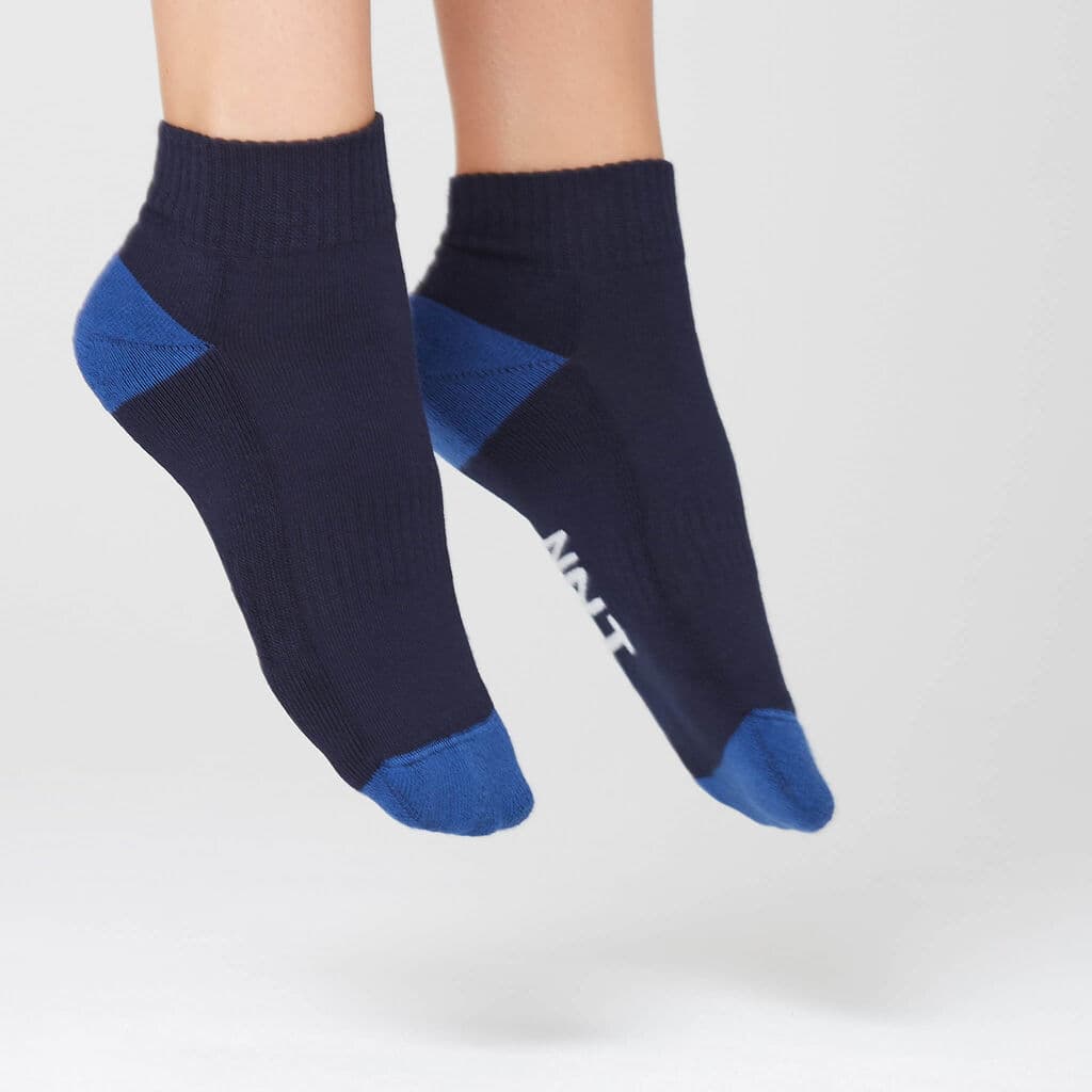 NNT Bamboo Sports Sock Ankle Length Contrast Heel CATKDN (Midnight Cobalt)_3