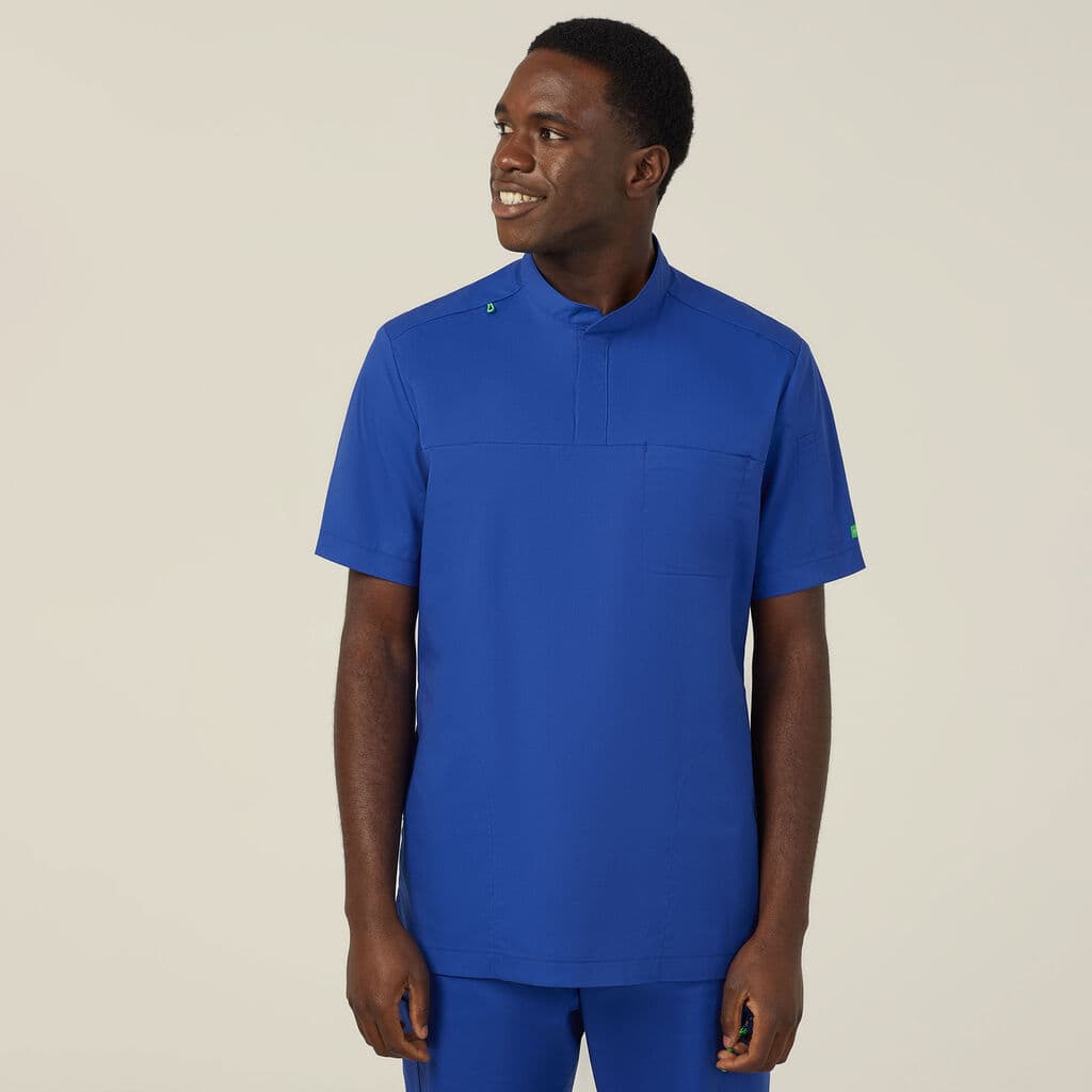 NNT Next-Gen Antibacterial Active Doherty Mandarin Collar Scrub Top CATRFN (Cobalt)