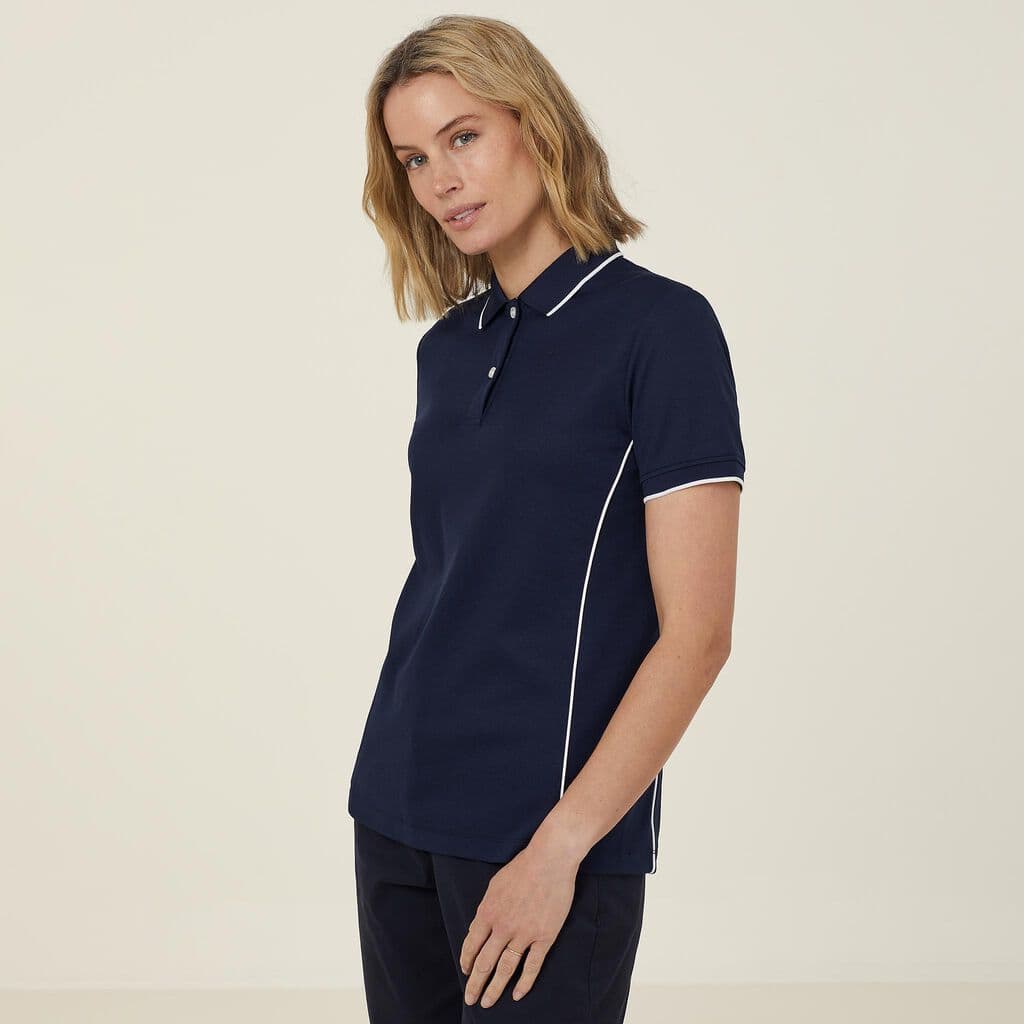 NNT Short Sleeve Tipped Polo CATUF7 (Navy/White)_1