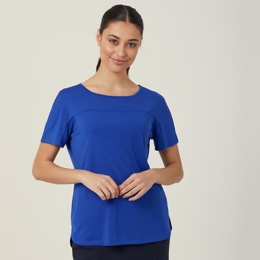 NNT Matt Jersey Boat Neck Short Sleeve Top CATUHN (Cobalt)