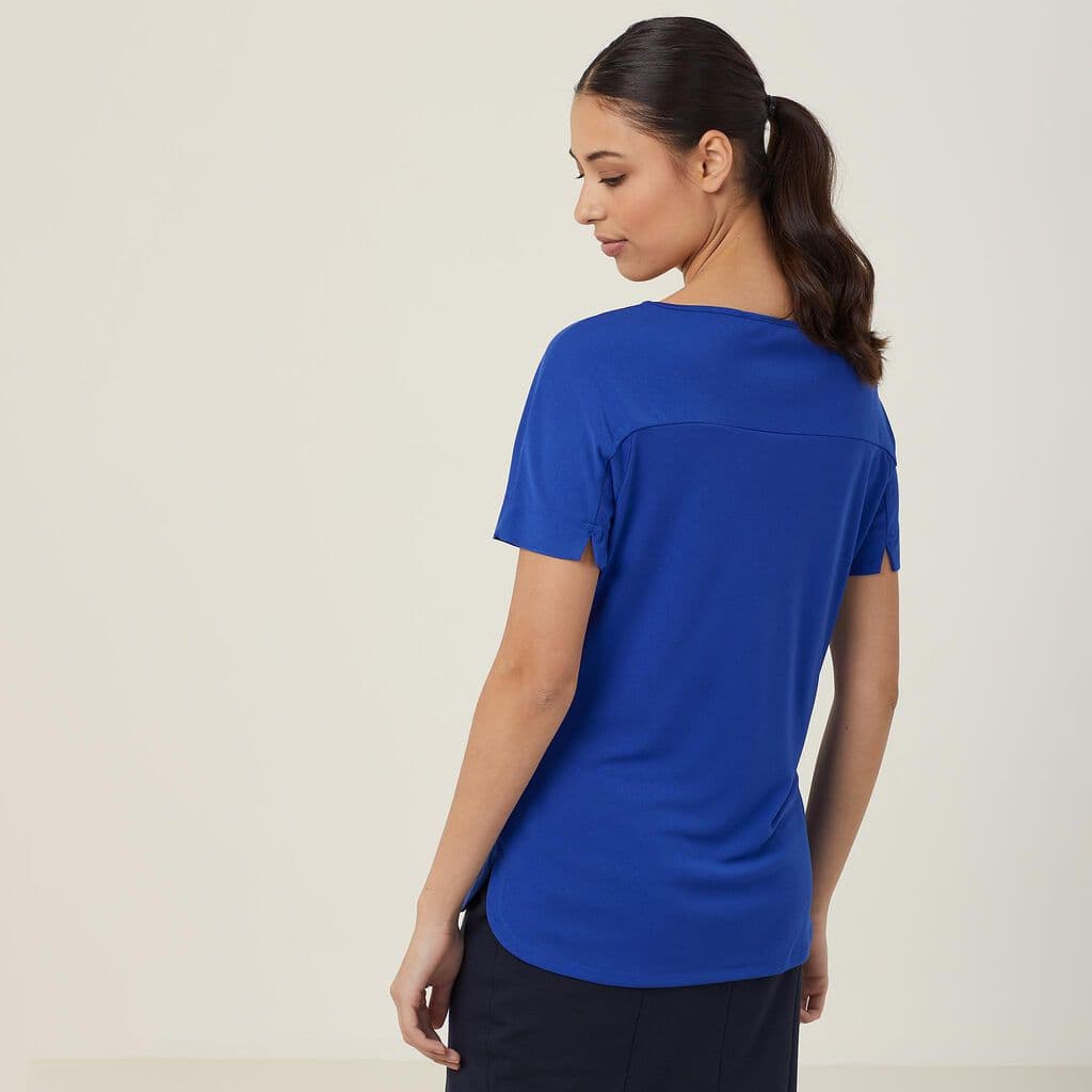 NNT Matt Jersey Boat Neck Short Sleeve Top CATUHN (Cobalt)_2