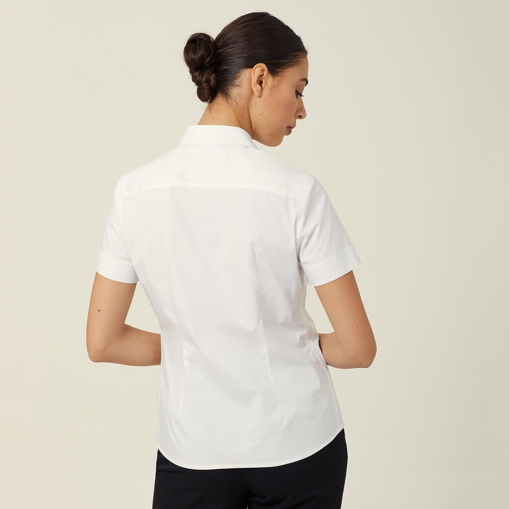 NNT Womens Avignon Short Sleeve Slim Shirt CATUK8 (White)_2