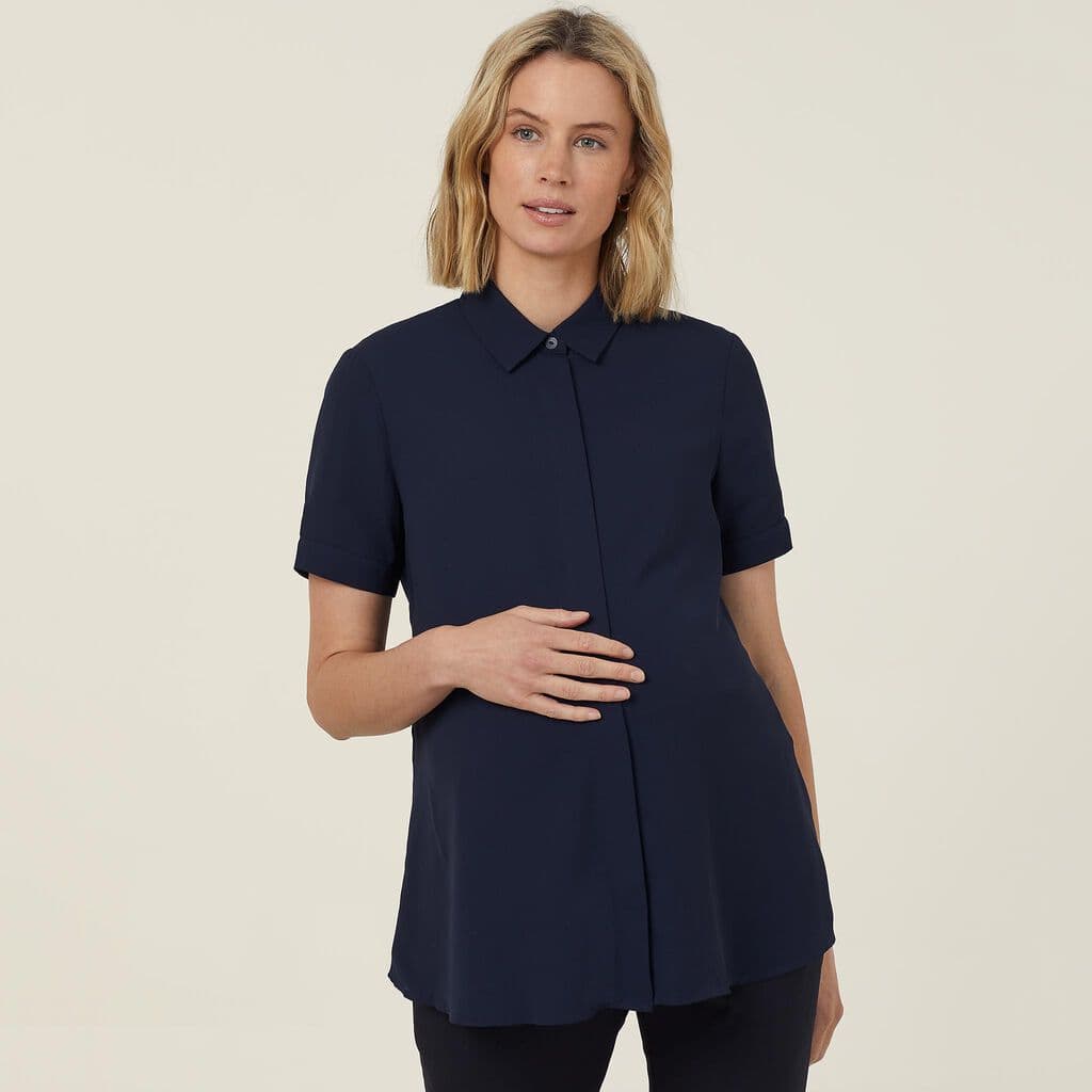 NNT Georgie Maternity Short Sleeve Shirt CATUKB (Navy)