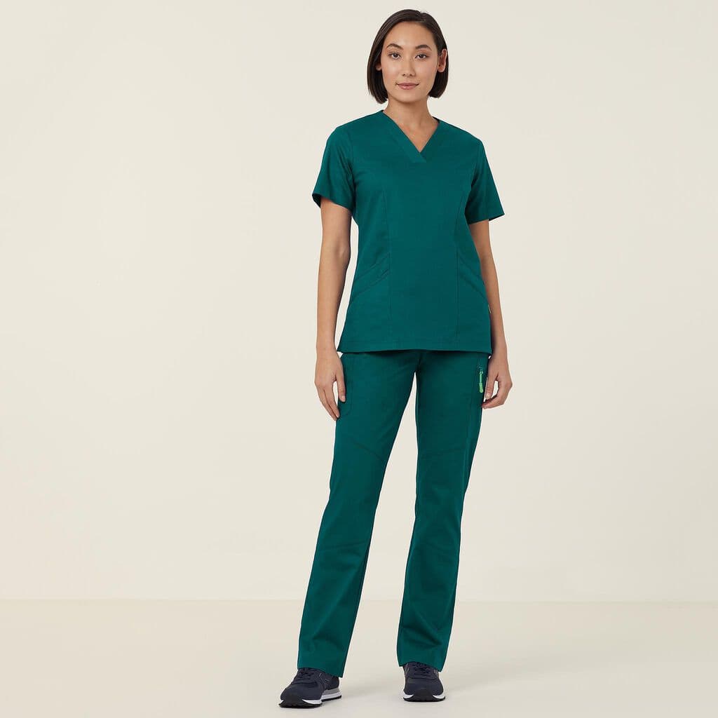 NNT Florence Scrub Top CATULM (Hunter Green)_3