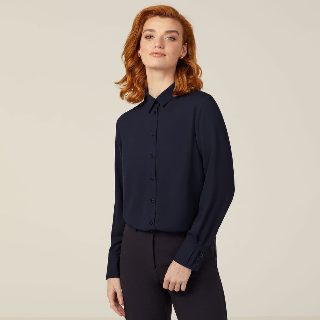 NNT Georgie Long Sleeve Unstructured Shirt CATUQY (Navy)